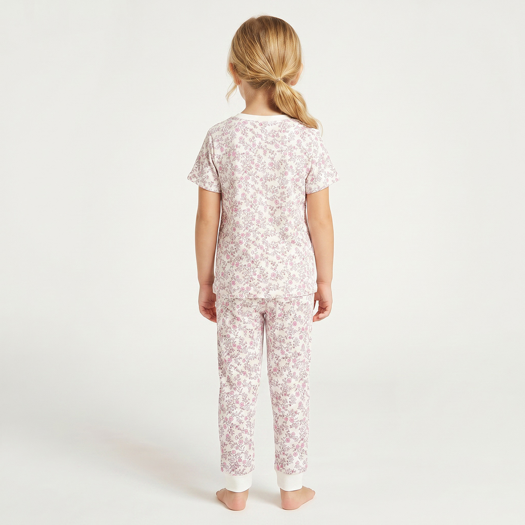 طقم بيجاما قطن بياقة مستديرة وأكمام قصيرة وطبعات من جونيورز-baby-girls-clothing-nightwear-pyjamasets-image-5
