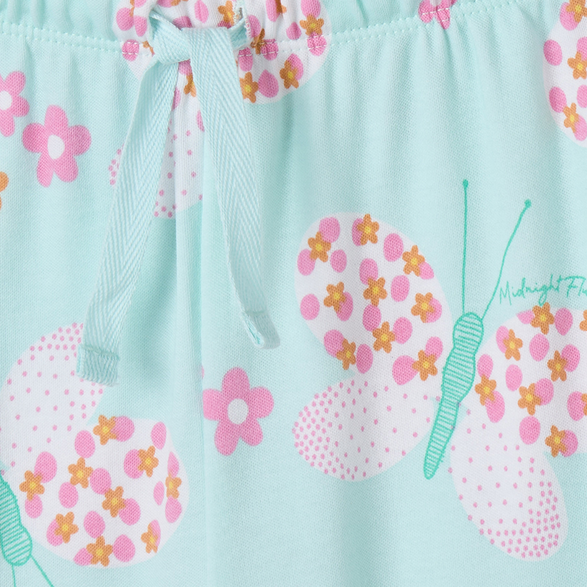 Juniors Cotton Crew Neck Long Sleeves Pyjama Set with Butterfly Print-girls-clothing-nightwear-image-6