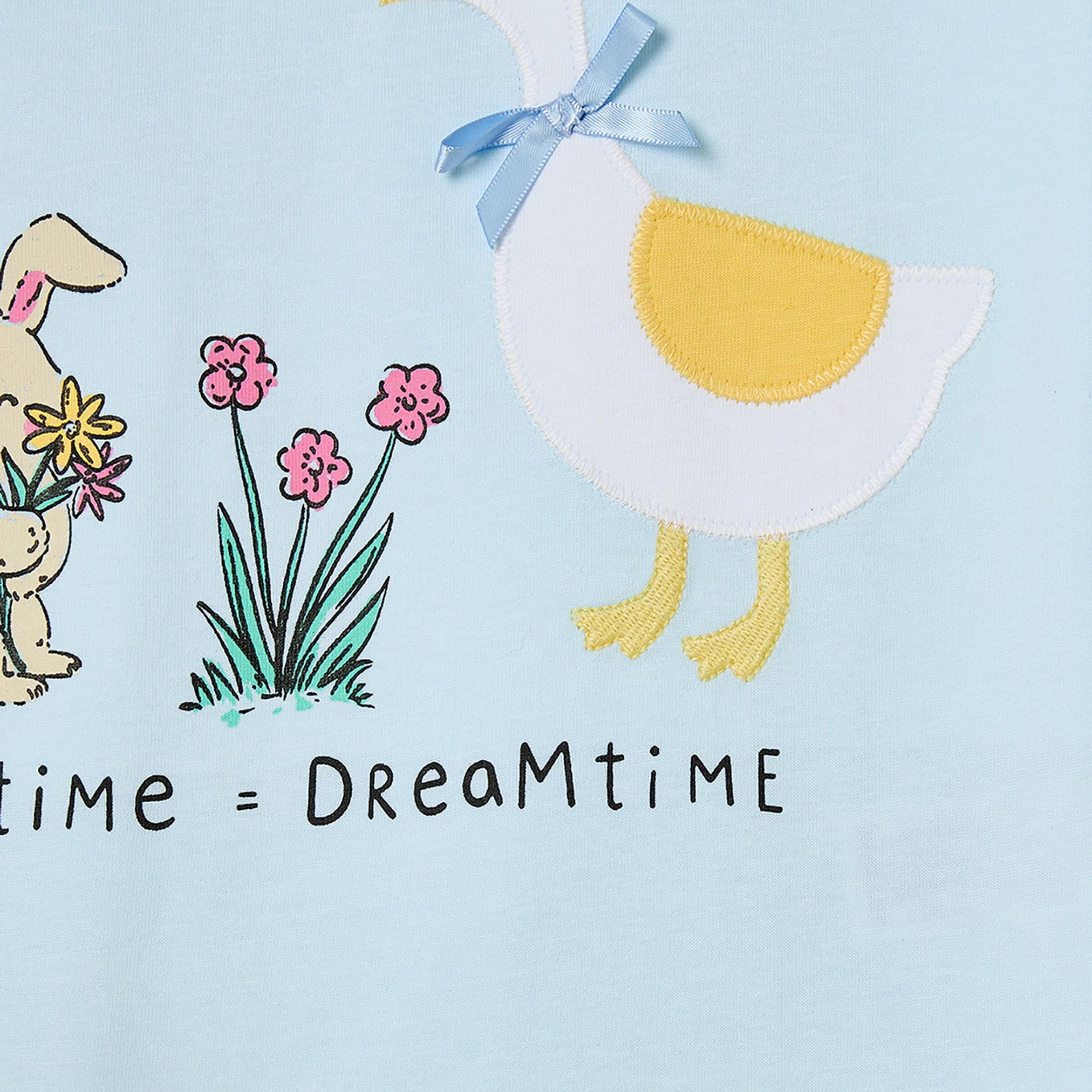Juniors Cotton Crew Neck Long Sleeves Pyjama Set with Illustrative Print-girls-clothing-nightwear-image-6