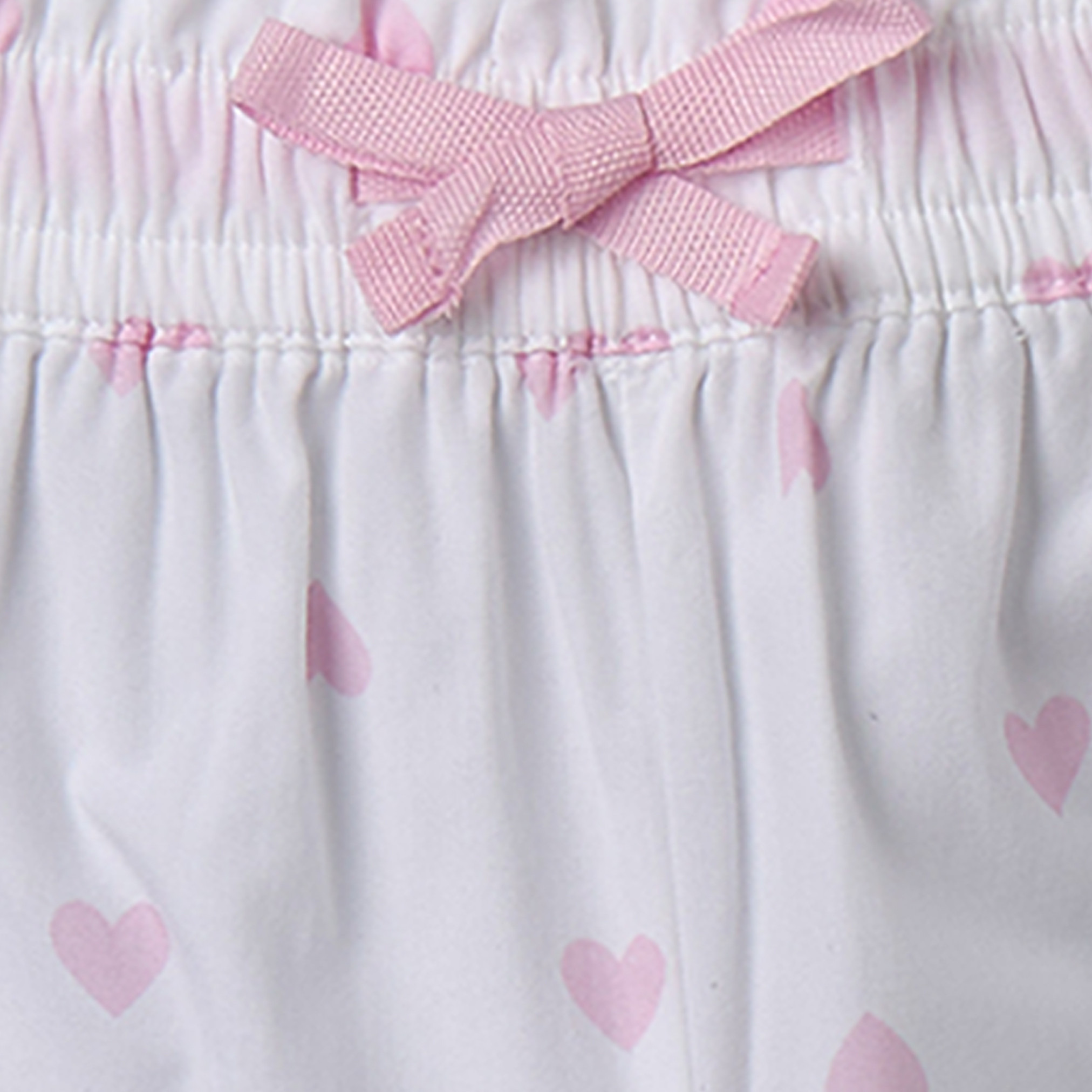 Juniors Cotton Collared Short Sleeves Pyjama Set with Heart Print-girls-clothing-nightwear-image-6