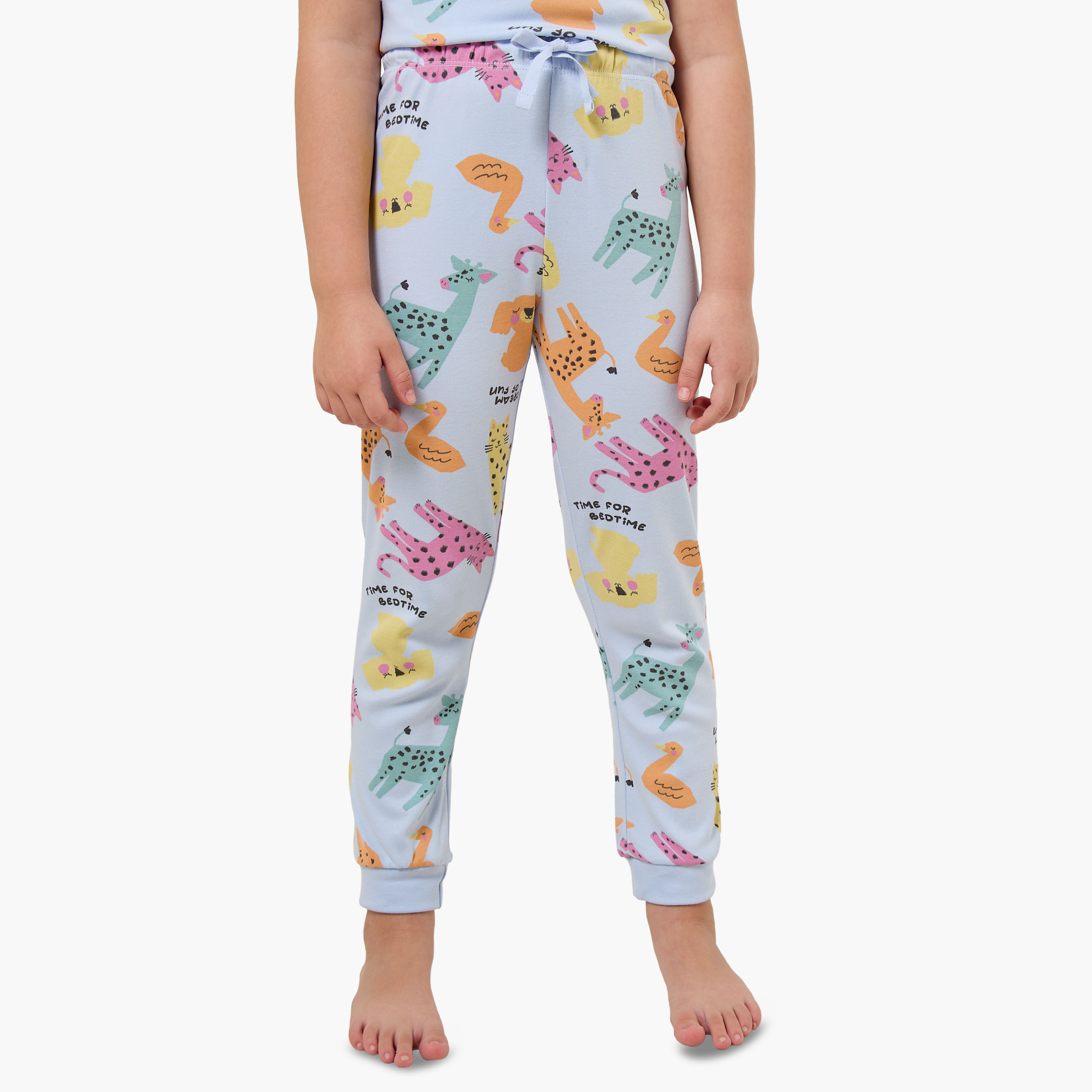 طقم بيجاما قطن برقبة ضيقة وأكمام قصيرة وطبعات من جونيورز-baby-girls-clothing-nightwear-pyjamasets-image-4