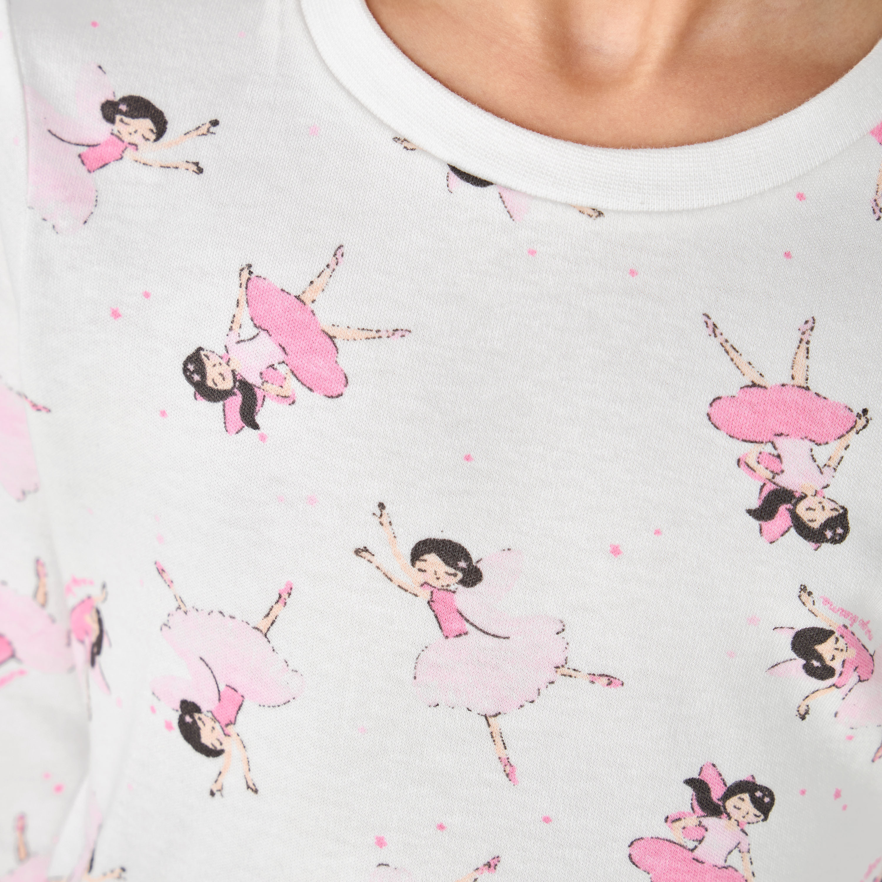 Juniors Cotton Crew Neck Long Sleeve Pyjama Set with Ballerina Print-baby-girls-clothing-nightwear-pyjamasets-image-5