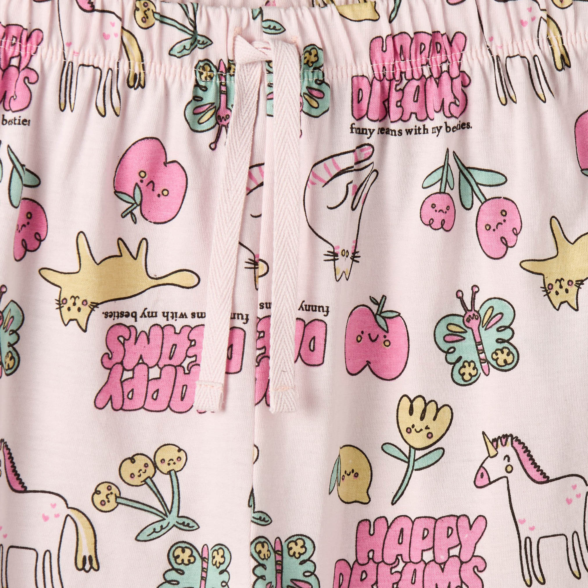 طقم بيجاما قطن بأكمام طويلة بياقة مستديرة بطبعات من جونيورز-baby-girls-clothing-nightwear-pyjamasets-image-2