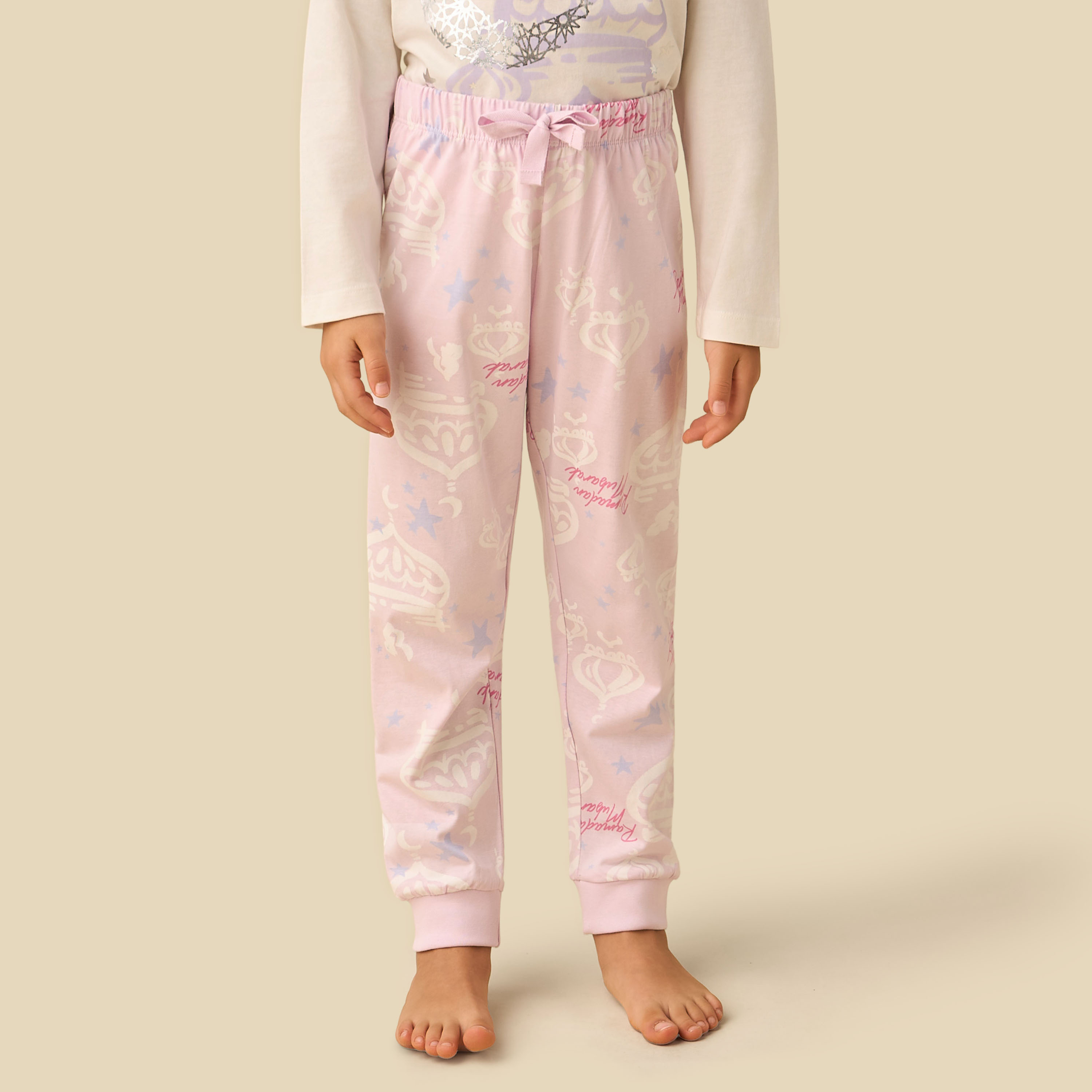 طقم بيجاما قطن بياقة ضيقة وأكمام طويلة وطبعات من جونيورز-baby-girls-clothing-nightwear-pyjamasets-image-4