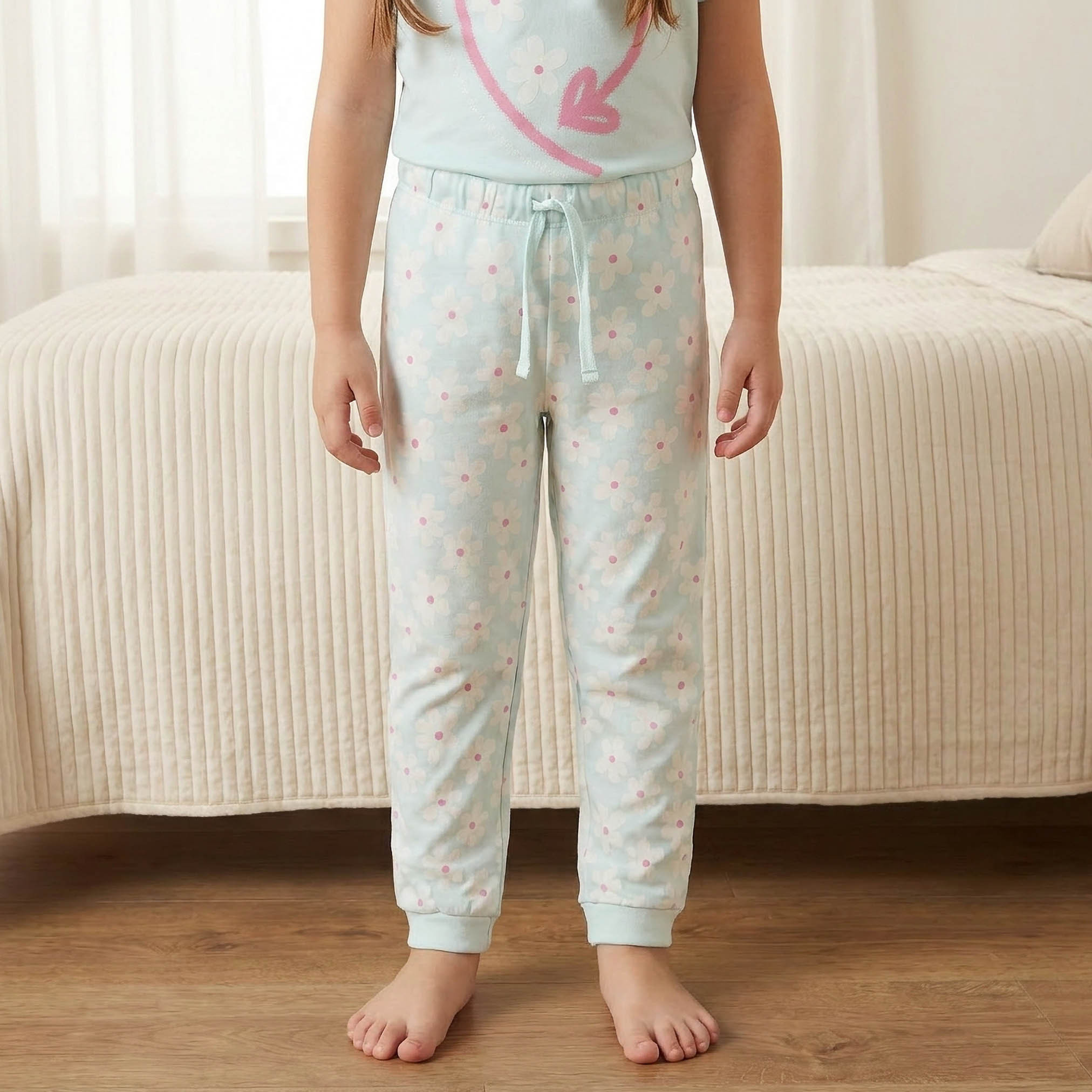 طقم بيجاما قطن برقبة ضيقة وأكمام قصيرة وطبعات من جونيورز-girls-clothing-nightwear-image-4