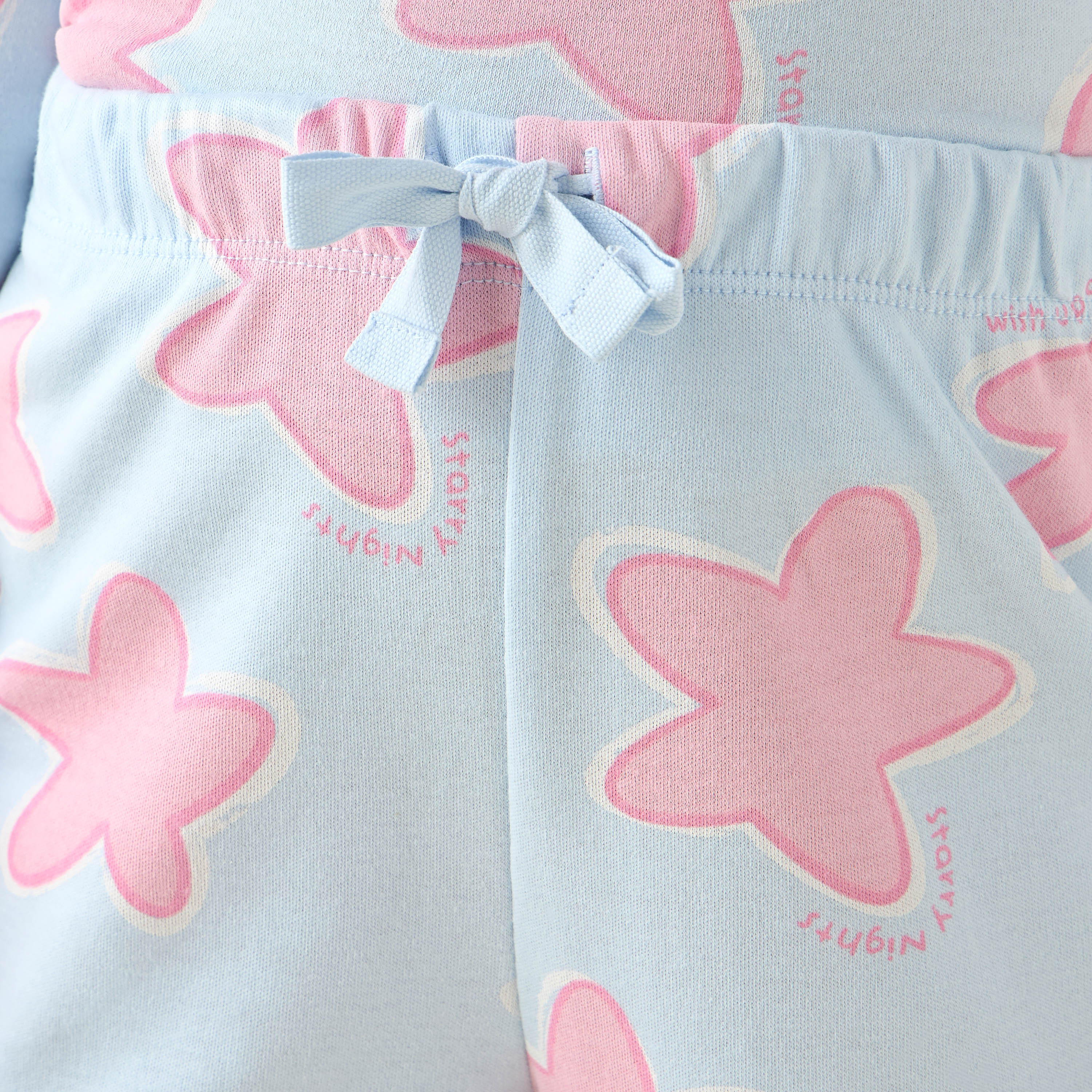 طقم بيجاما قطن بياقة ضيقة وأكمام طويلة وطبعات نجم من جونيورز-baby-girls-clothing-nightwear-pyjamasets-image-1