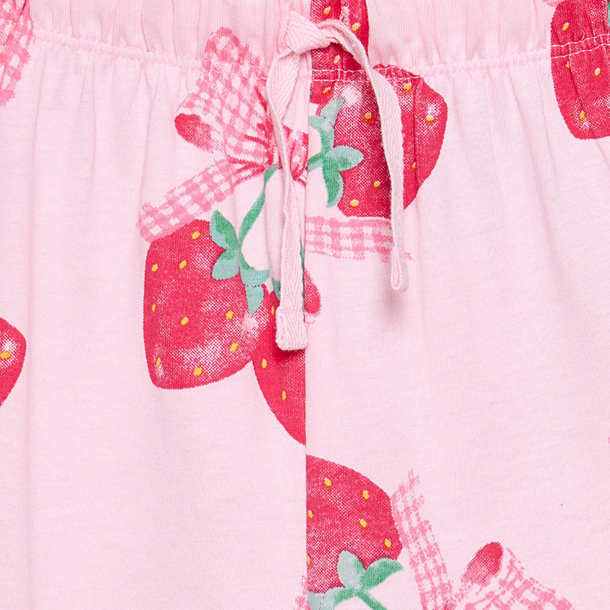 Juniors Cotton Crew Neck Short Sleeves Pyjama Set with Strawberry Print-baby-girls-clothing-nightwear-pyjamasets-image-6