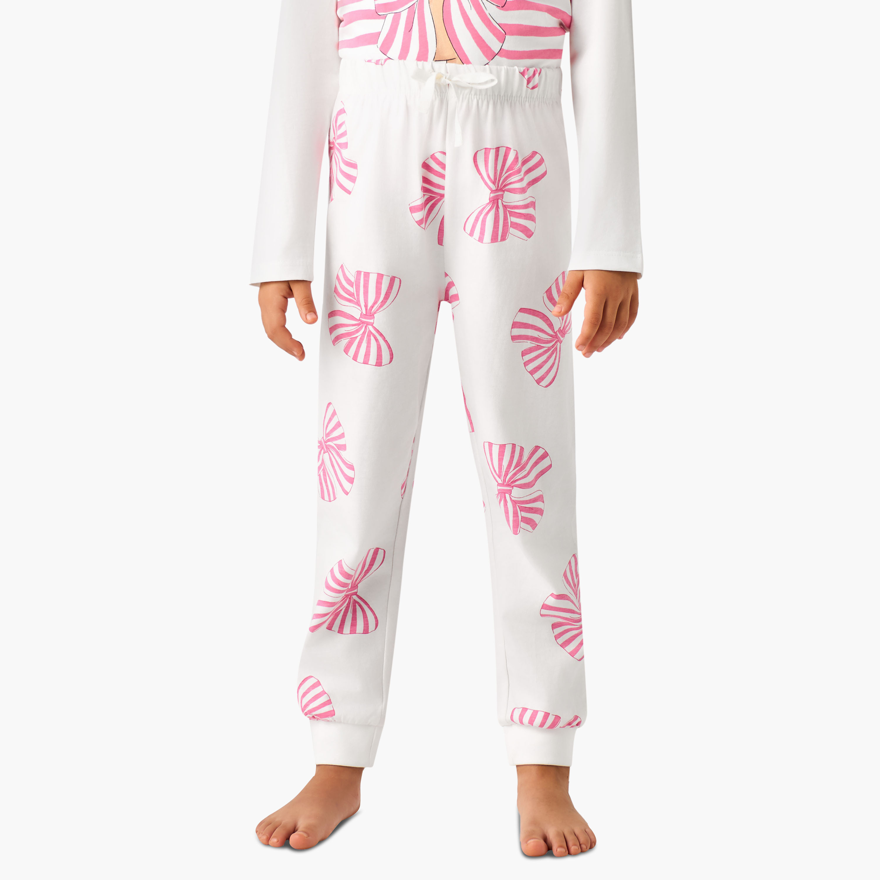 Juniors Cotton Crew Neck Long Sleeves Pyjama Set with Bear Print-baby-girls-clothing-nightwear-pyjamasets-image-3