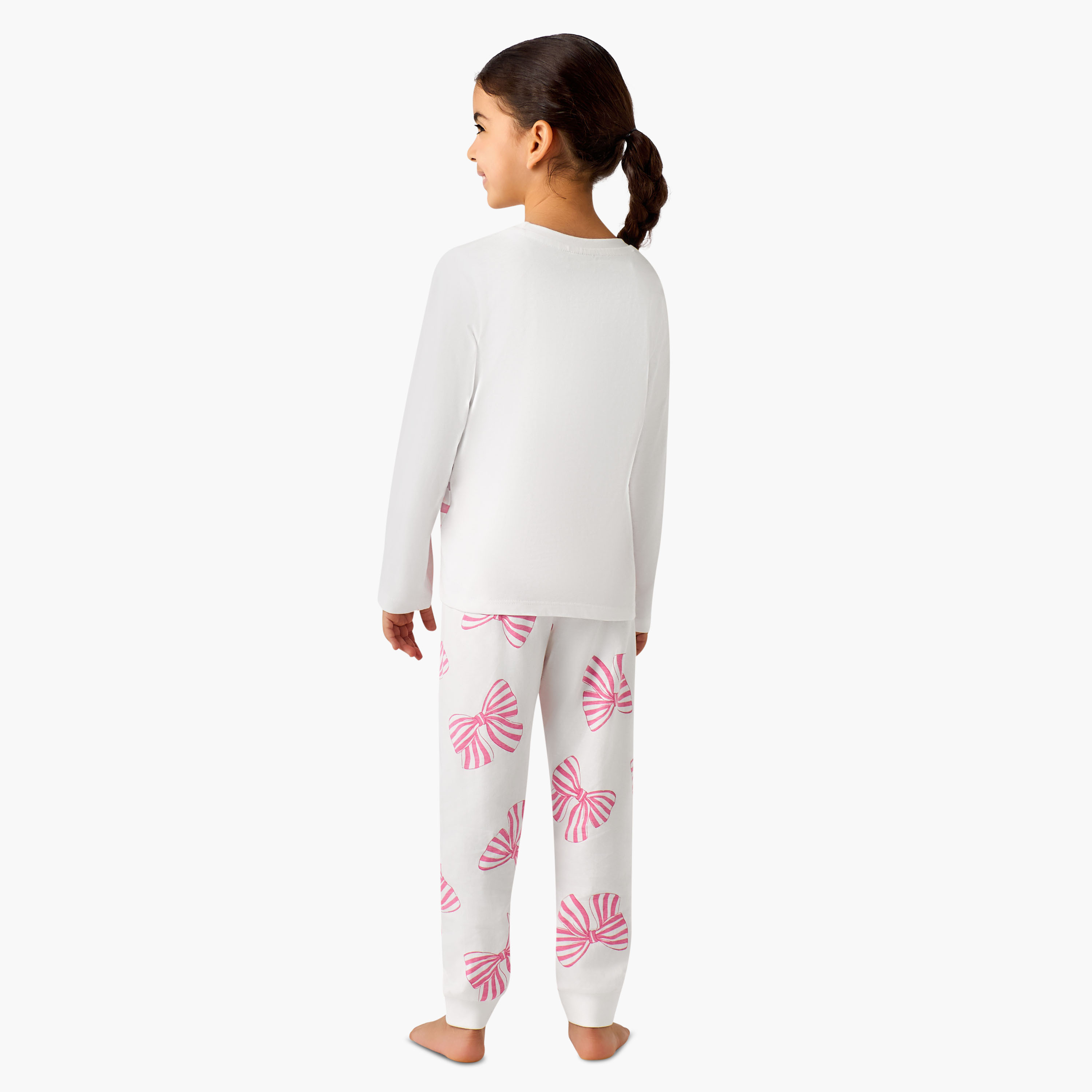 Juniors Cotton Crew Neck Long Sleeves Pyjama Set with Bear Print-baby-girls-clothing-nightwear-pyjamasets-image-4