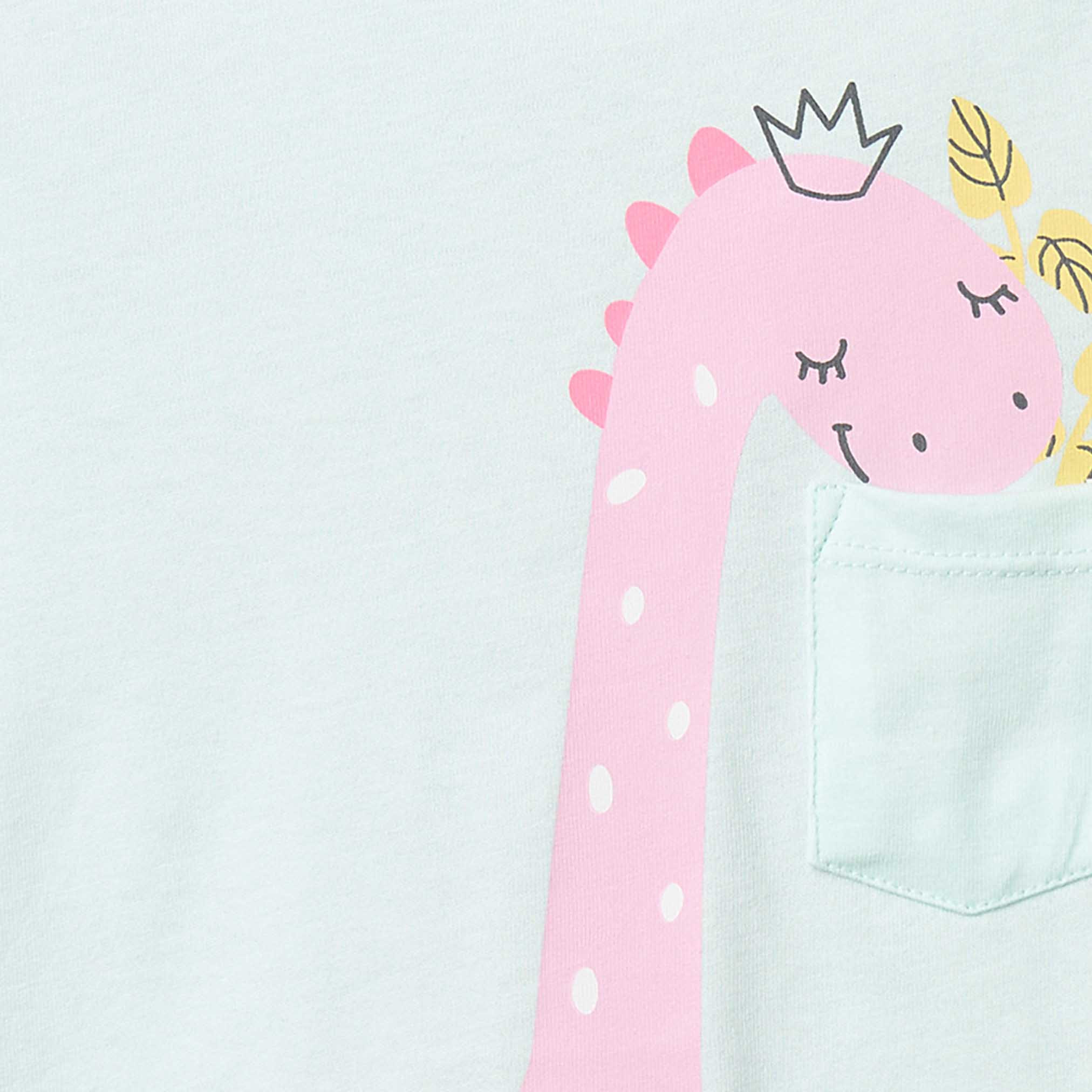 Juniors Cotton Crew Neck Short Sleeves Pyjama Set with Dinosaur Print-baby-girls-clothing-nightwear-pyjamasets-image-5