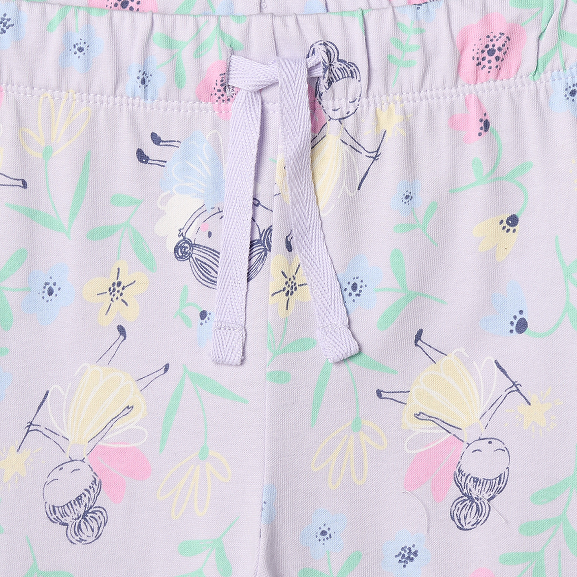 طقم بيجاما قطني بياقة مستديرة وأكمام قصيرة بطبعة فراشات من جونيورز-girls-clothing-nightwear-image-6