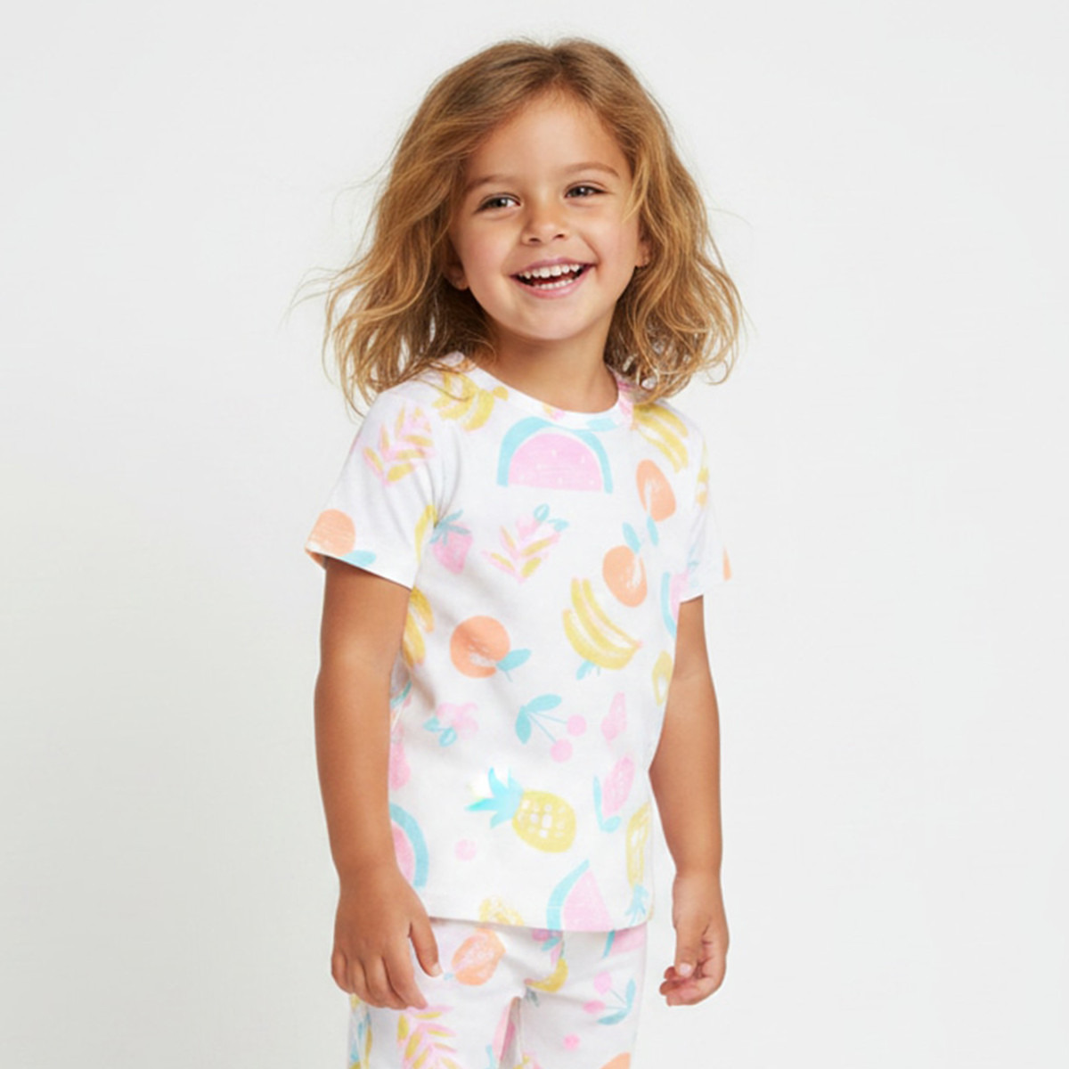 طقم بيجاما قطن برقبة ضيقة وأكمام قصيرة وطبعات من جونيورز-baby-girls-clothing-nightwear-pyjamasets-image-6