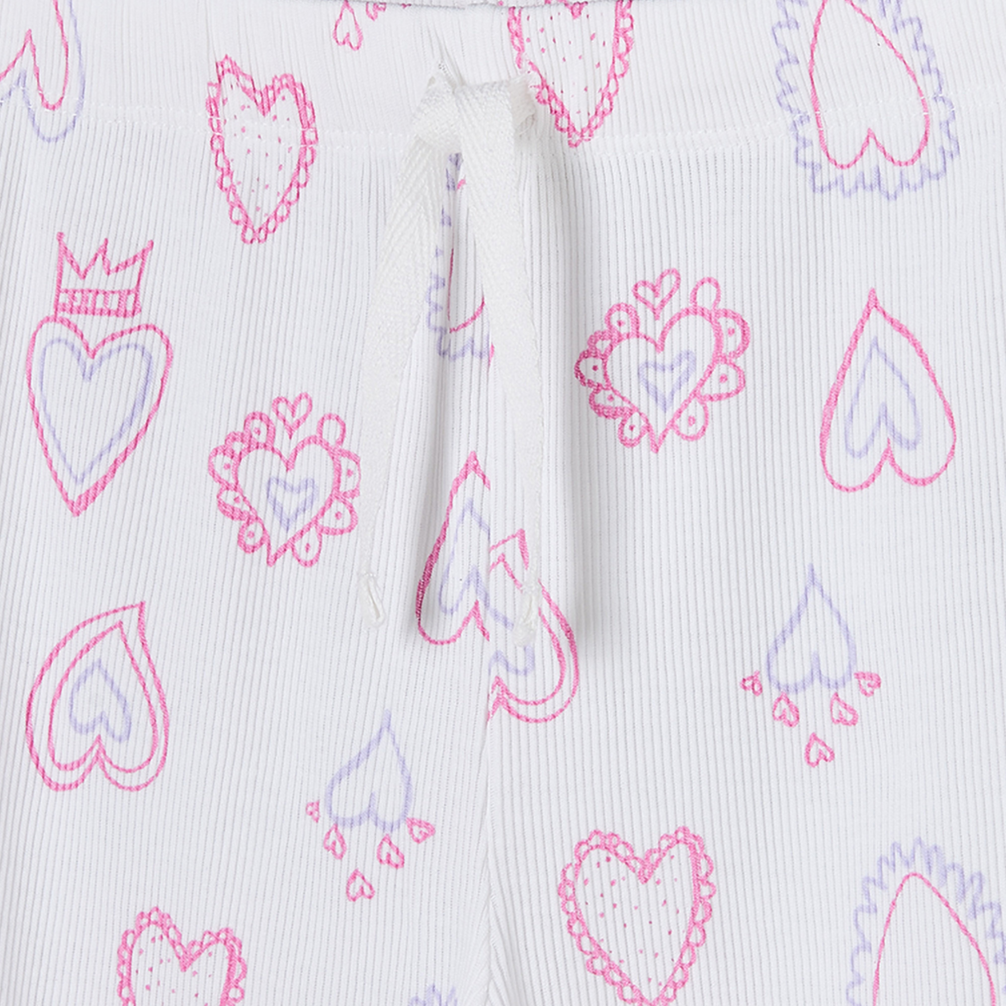 طقم بيجاما قطن بياقة مستديرة وأكمام طويلة وطبعات قلوب من جونيورز-girls-clothing-nightwear-image-6