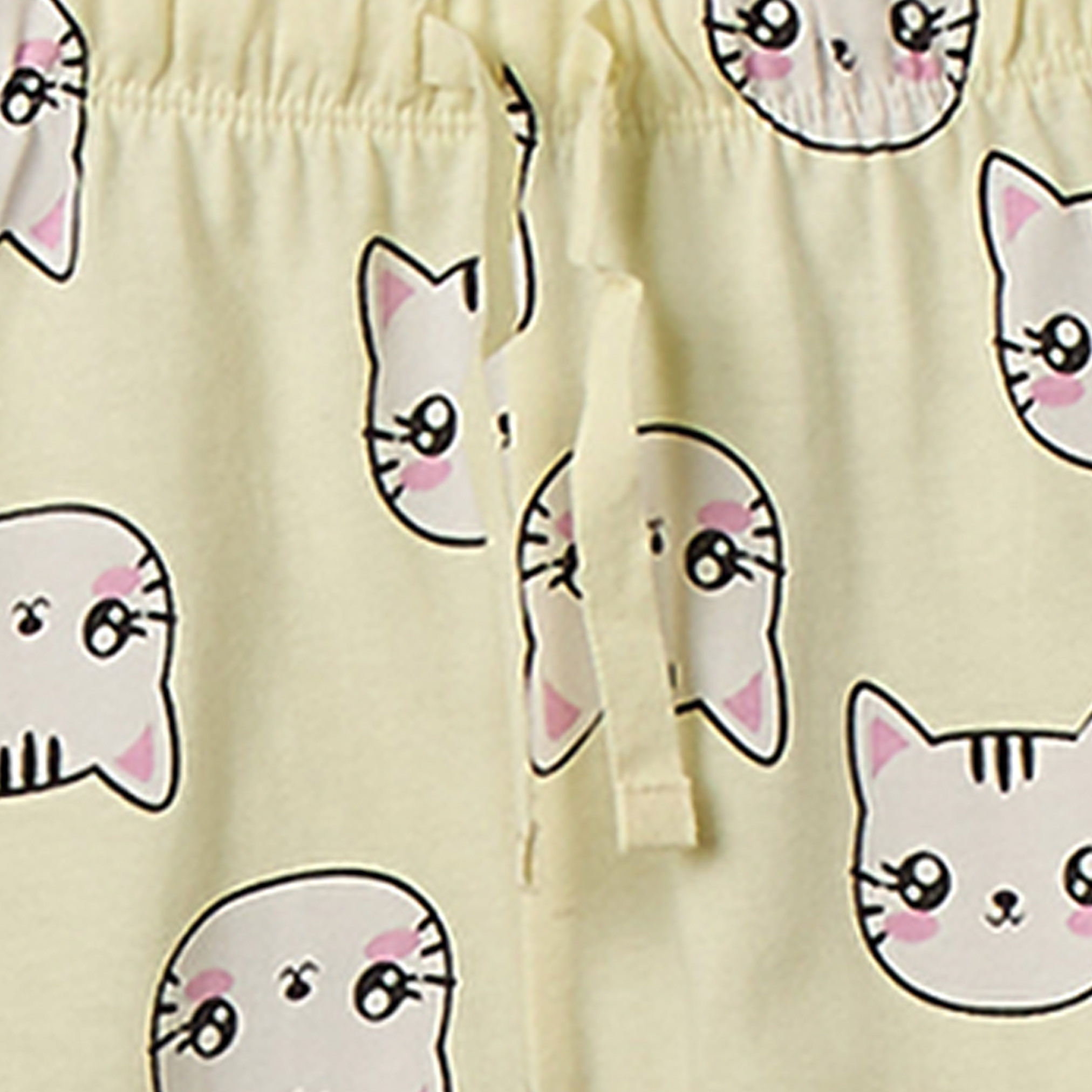 طقم بيجاما قطن بطبعات قطة وياقة ضيقة وأكمام قصيرة من جونيورز-girls-clothing-nightwear-image-6