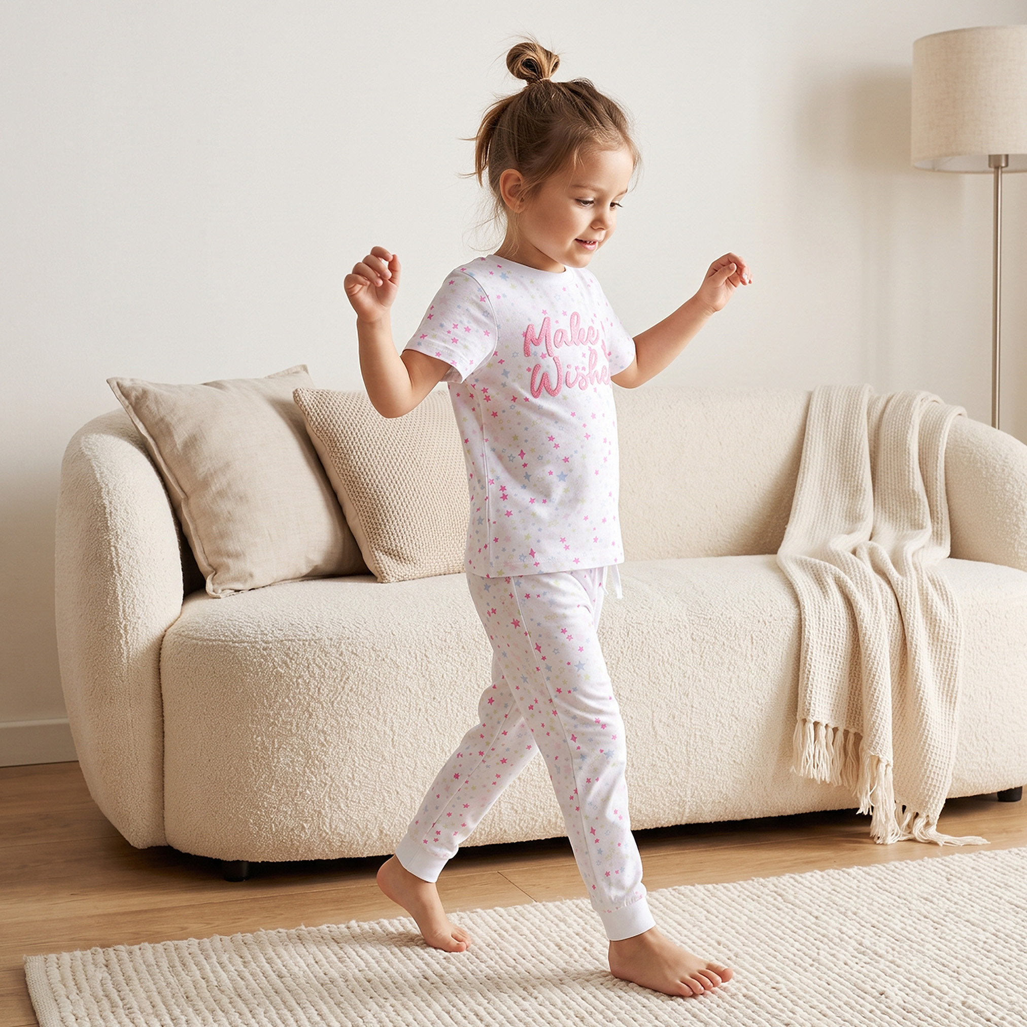 طقم بيجاما قطن برقبة ضيقة وأكمام قصيرة وطبعات متنوعة طقمين من جونيورز-girls-clothing-nightwear-image-5