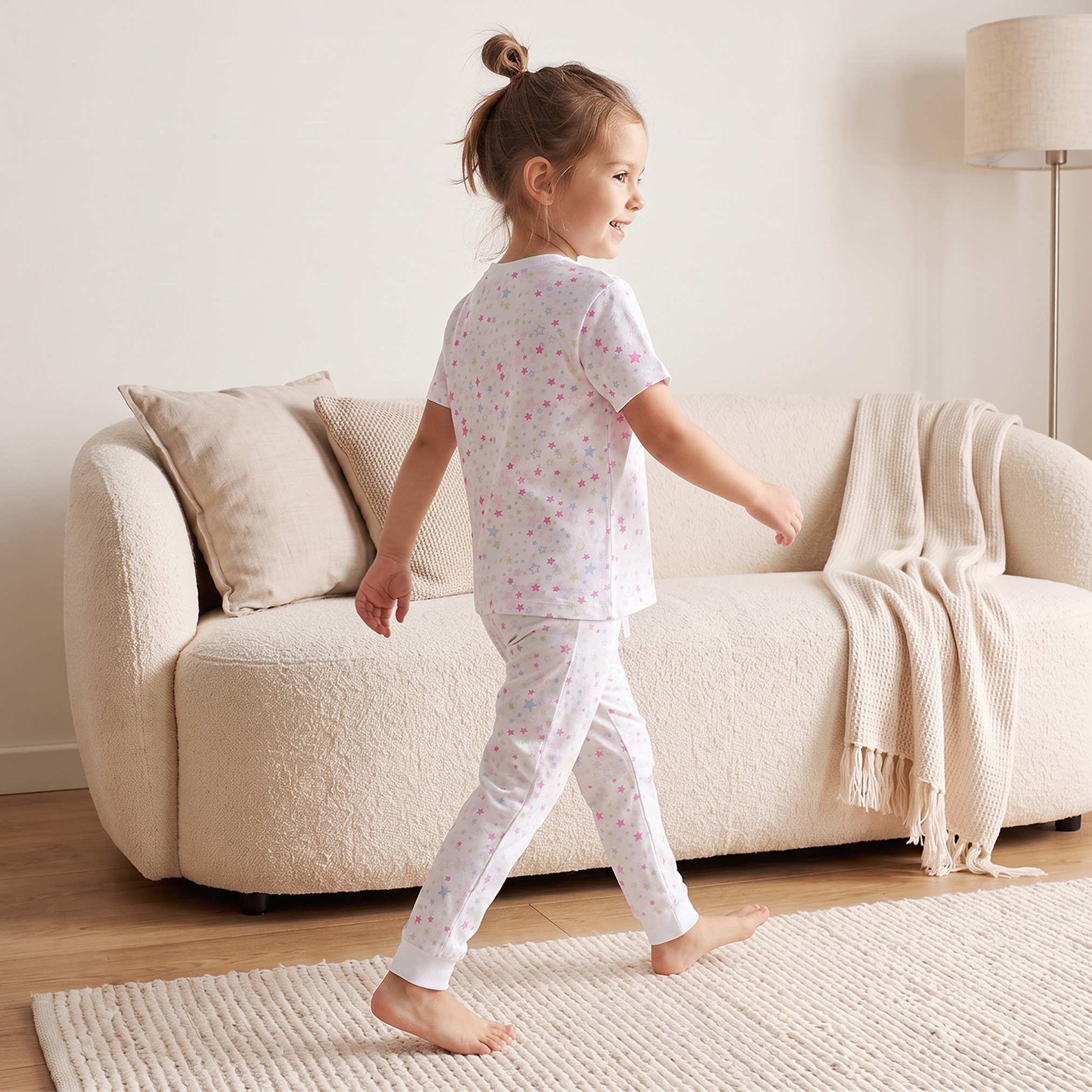 طقم بيجاما قطن برقبة ضيقة وأكمام قصيرة وطبعات متنوعة طقمين من جونيورز-girls-clothing-nightwear-image-9