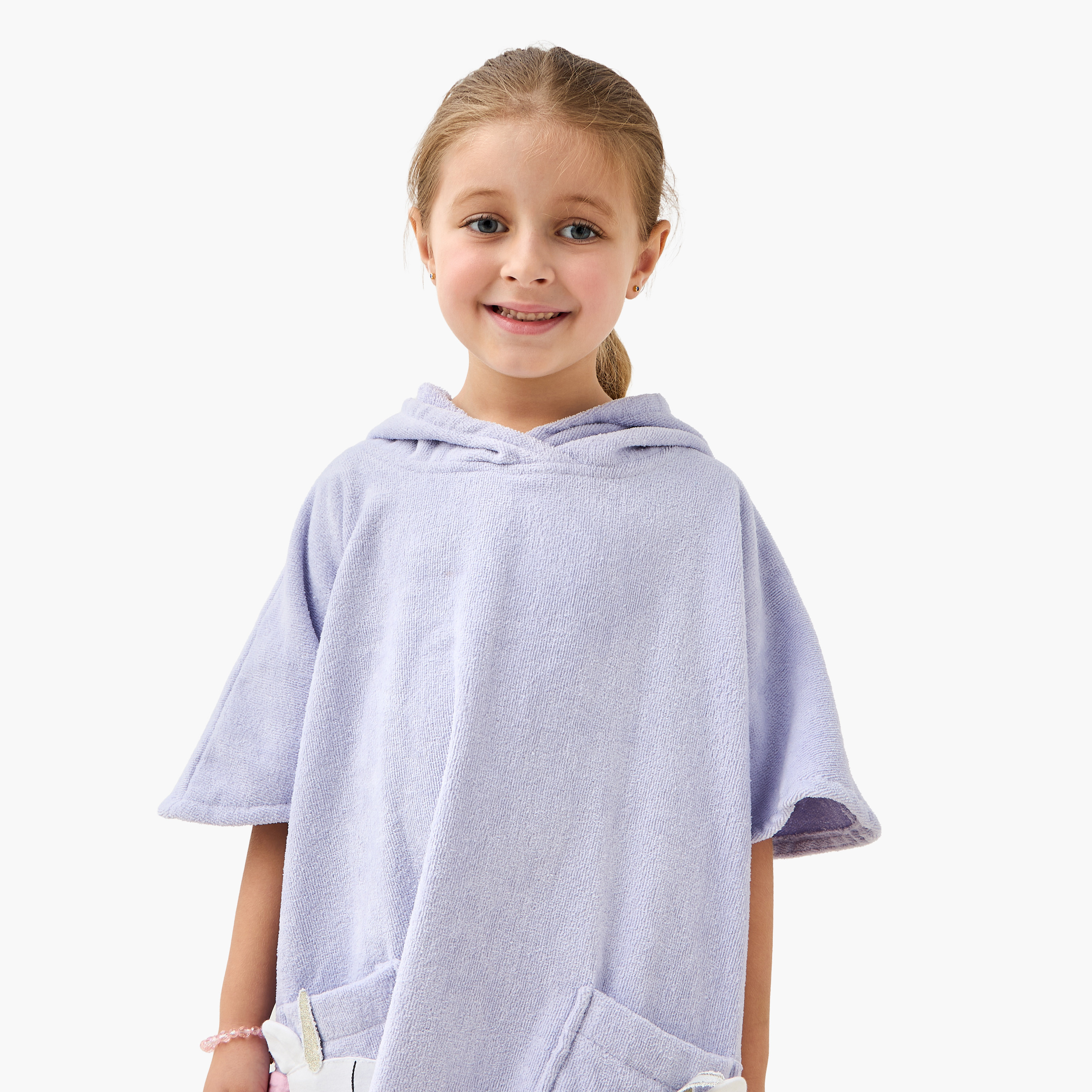 Juniors Terry Hooded Bathrobe with Unicorn Applique-girls-clothing-nightwear-image-5