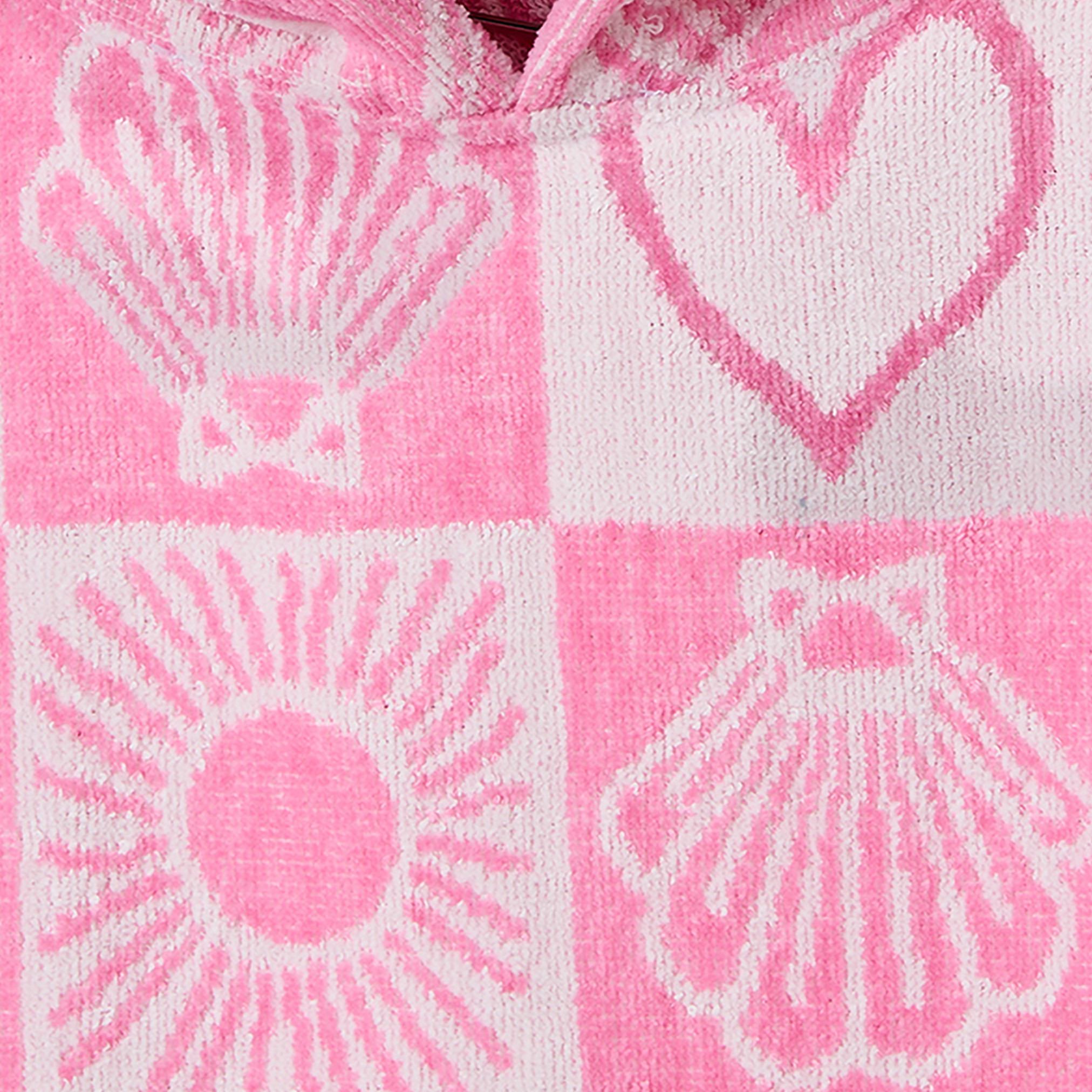 Juniors Cotton Hooded Short Sleeves Bathrobe with Tile Print-girls-clothing-nightwear-image-3