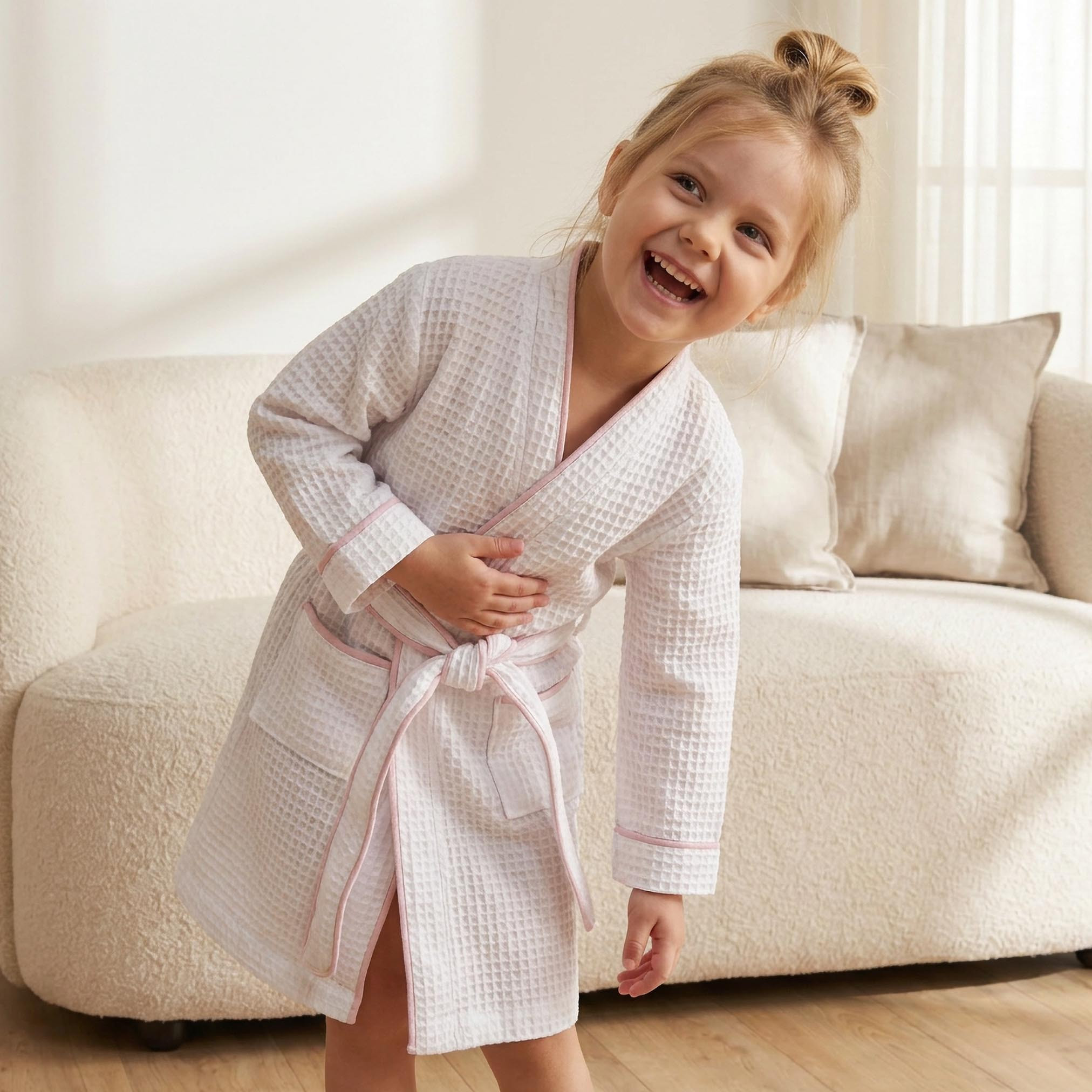 Juniors Bathrobe with Tie-Up Belt-baby-bathandcare-towels-image-4