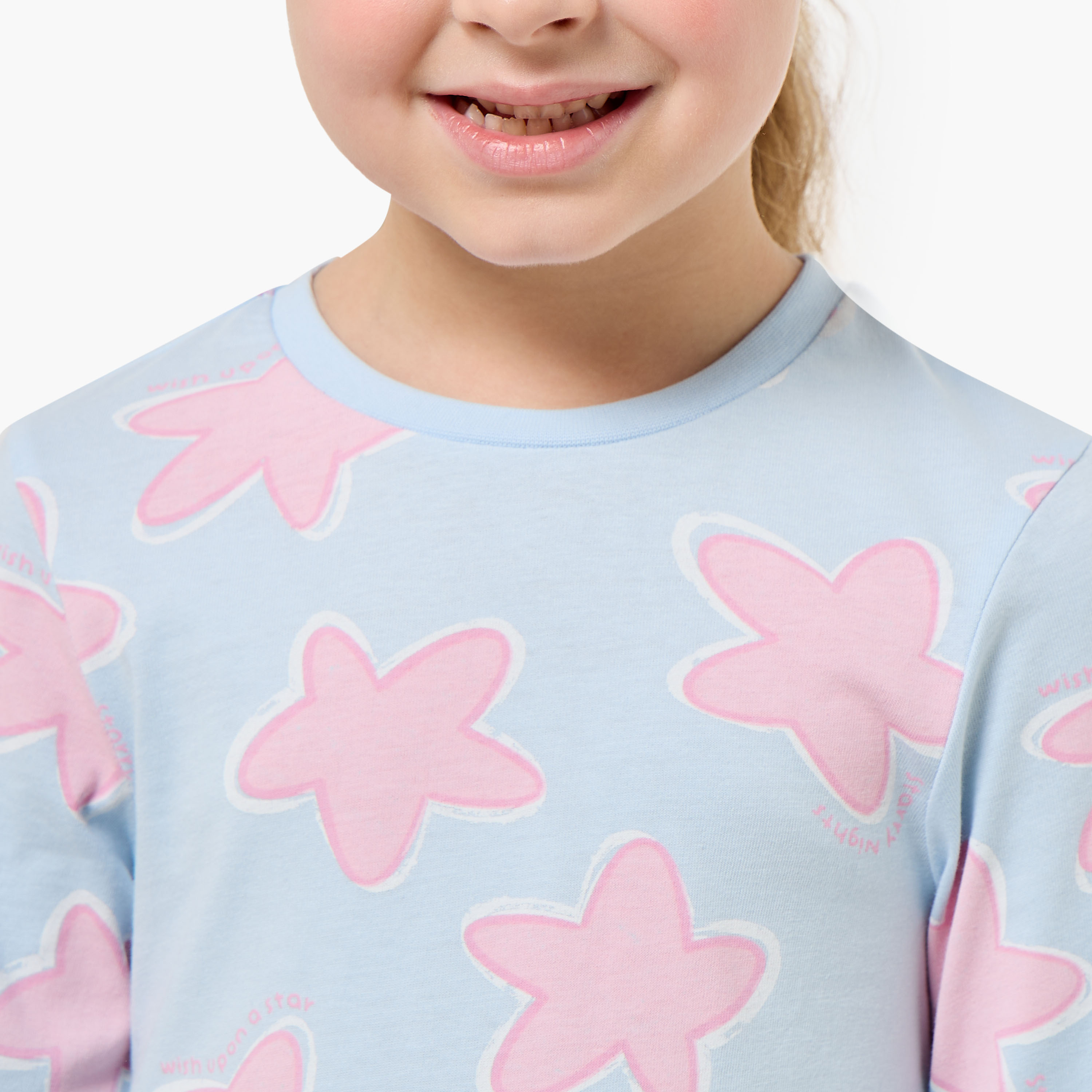 Pack of 2 Juniors Crew Neck Long Sleeves Night Dress with Fun Prints-girls-clothing-nightwear-image-5
