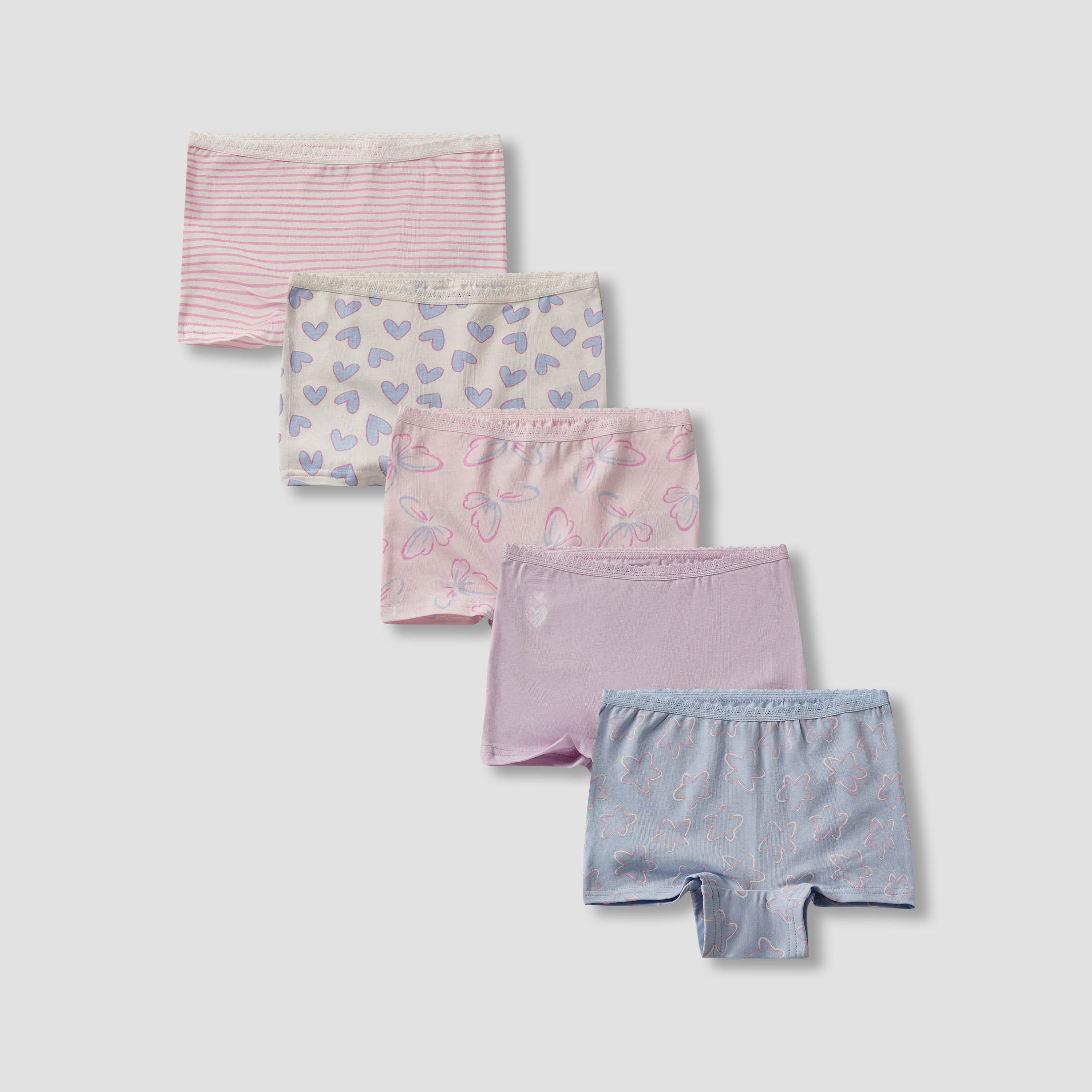 Pack of 5 Juniors Cotton Boxer Briefs with Print-baby-girls-clothing-innerwear-image-1
