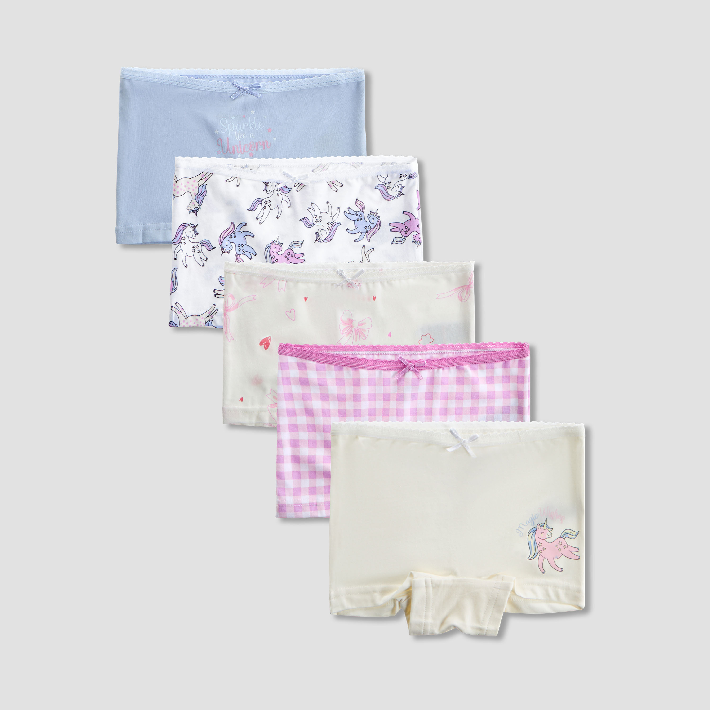 Pack of 5 Juniors Cotton Briefs with Print-baby-girls-clothing-innerwear-image-1