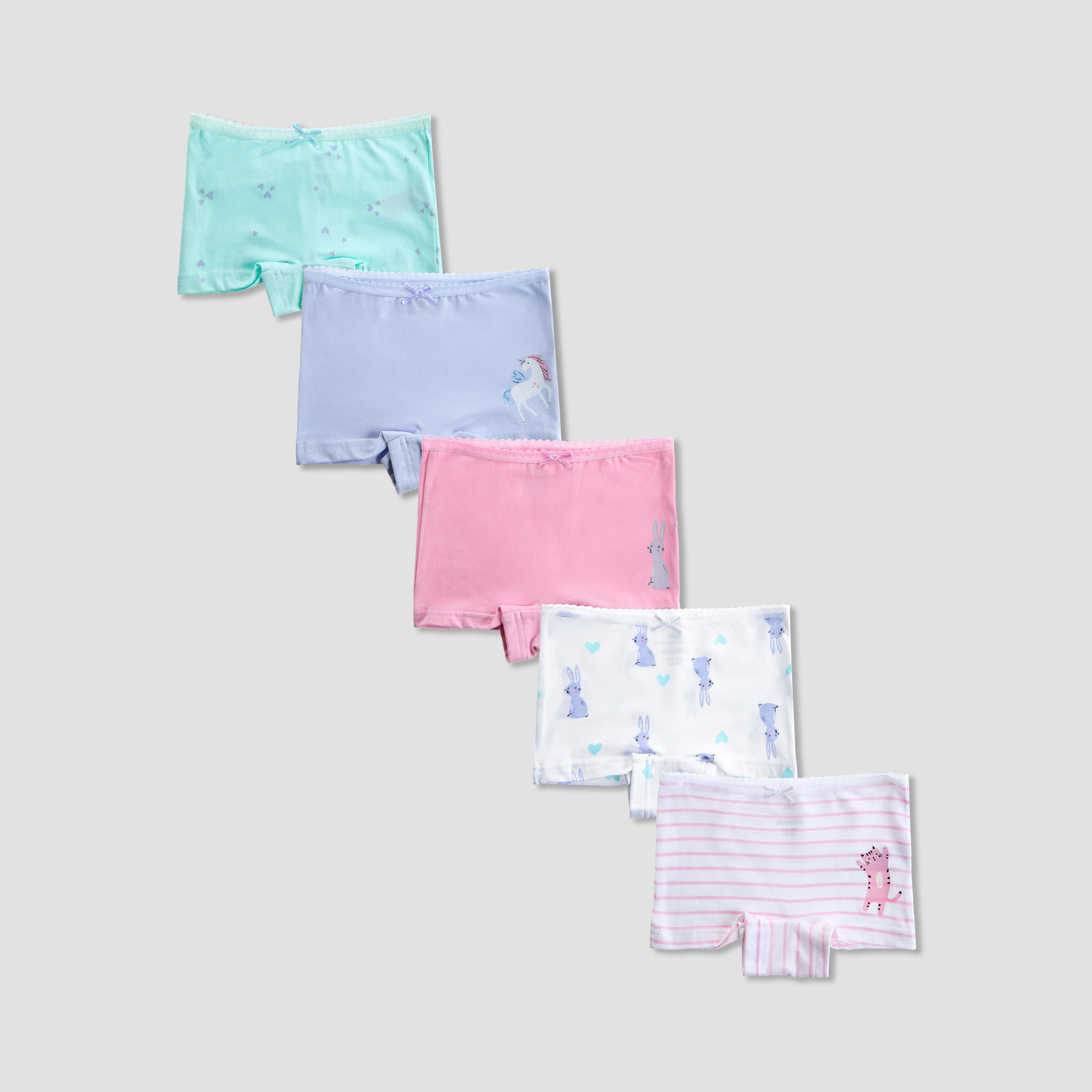 Pack of 5 Juniors Cotton Boxers with Print-baby-girls-clothing-innerwear-image-1