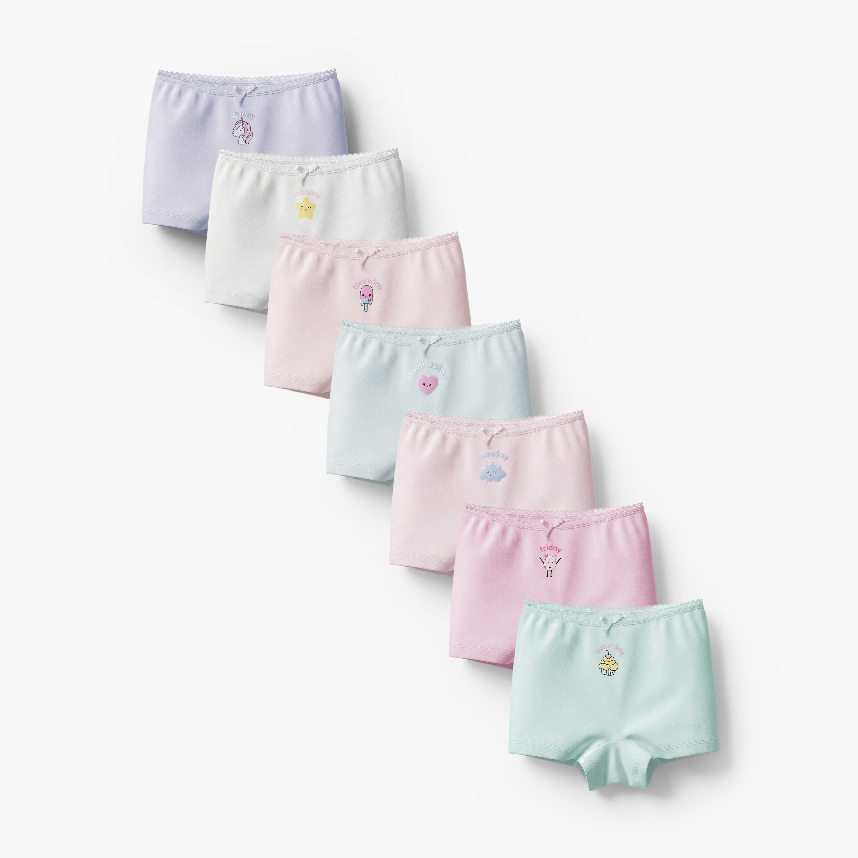 Pack of 7 Juniors Cotton Boxer Briefs with Print-baby-girls-clothing-innerwear-image-1