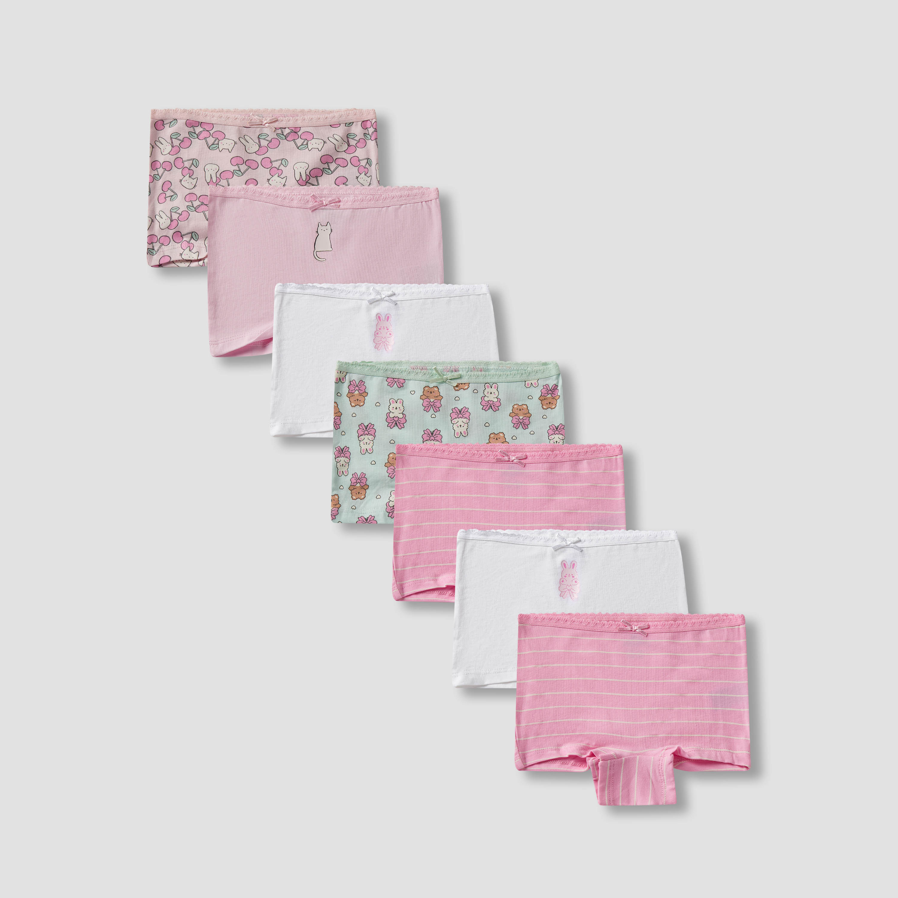 Pack of 7 Juniors Cotton Boxer Briefs with Print-baby-girls-clothing-innerwear-image-1