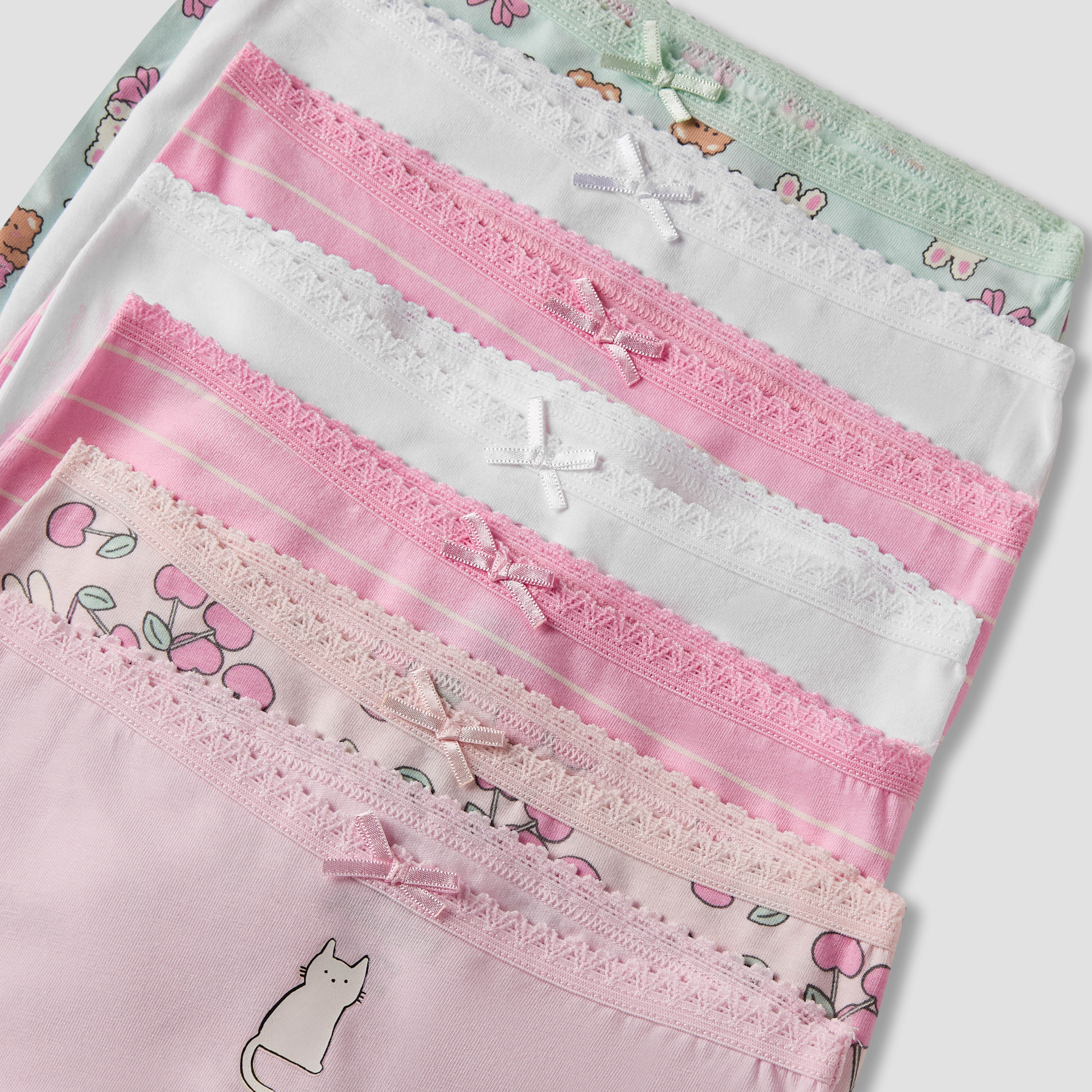 Pack of 7 Juniors Cotton Boxer Briefs with Print-baby-girls-clothing-innerwear-image-9
