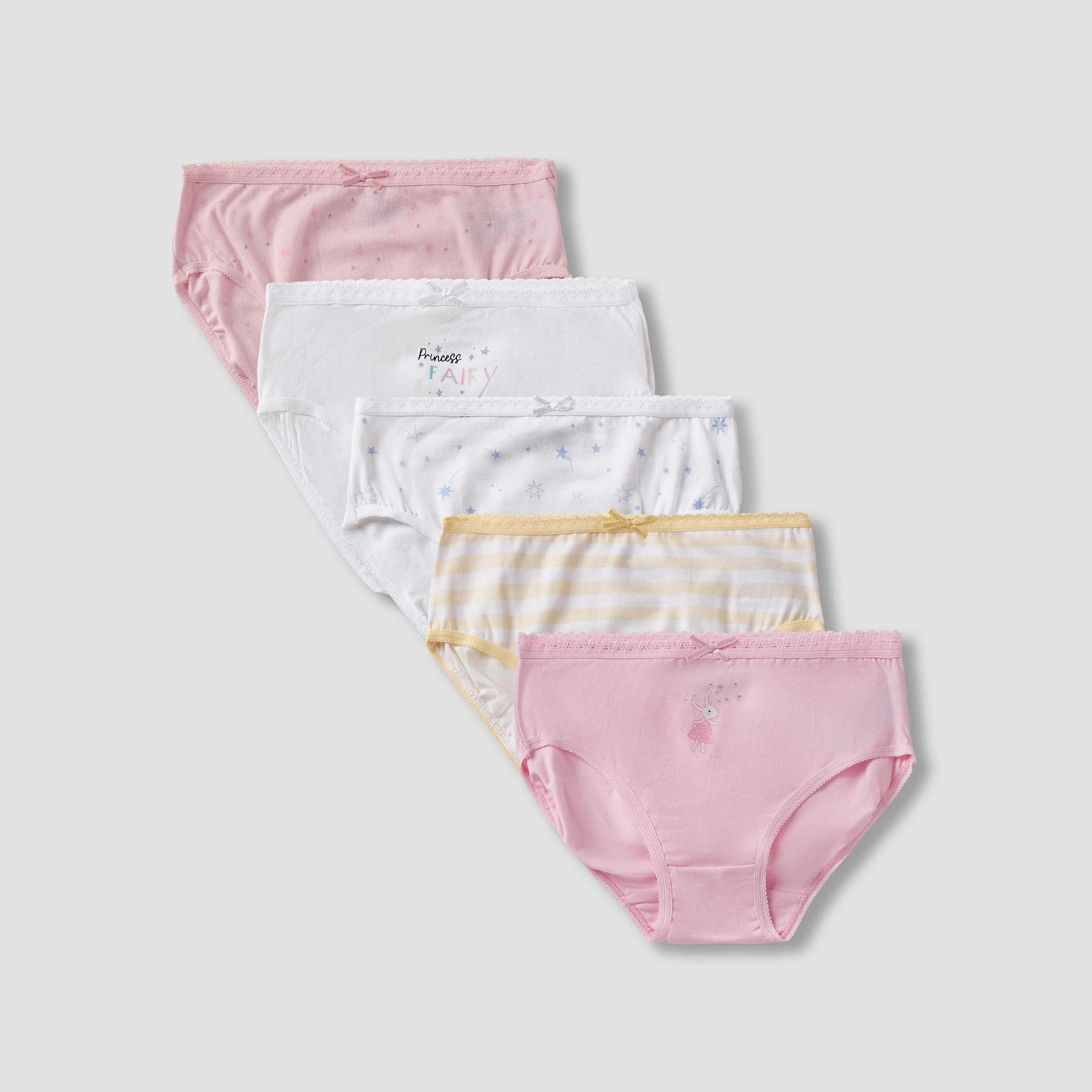 Pack of 5 Juniors Cotton Briefs with Print-baby-girls-clothing-innerwear-image-1