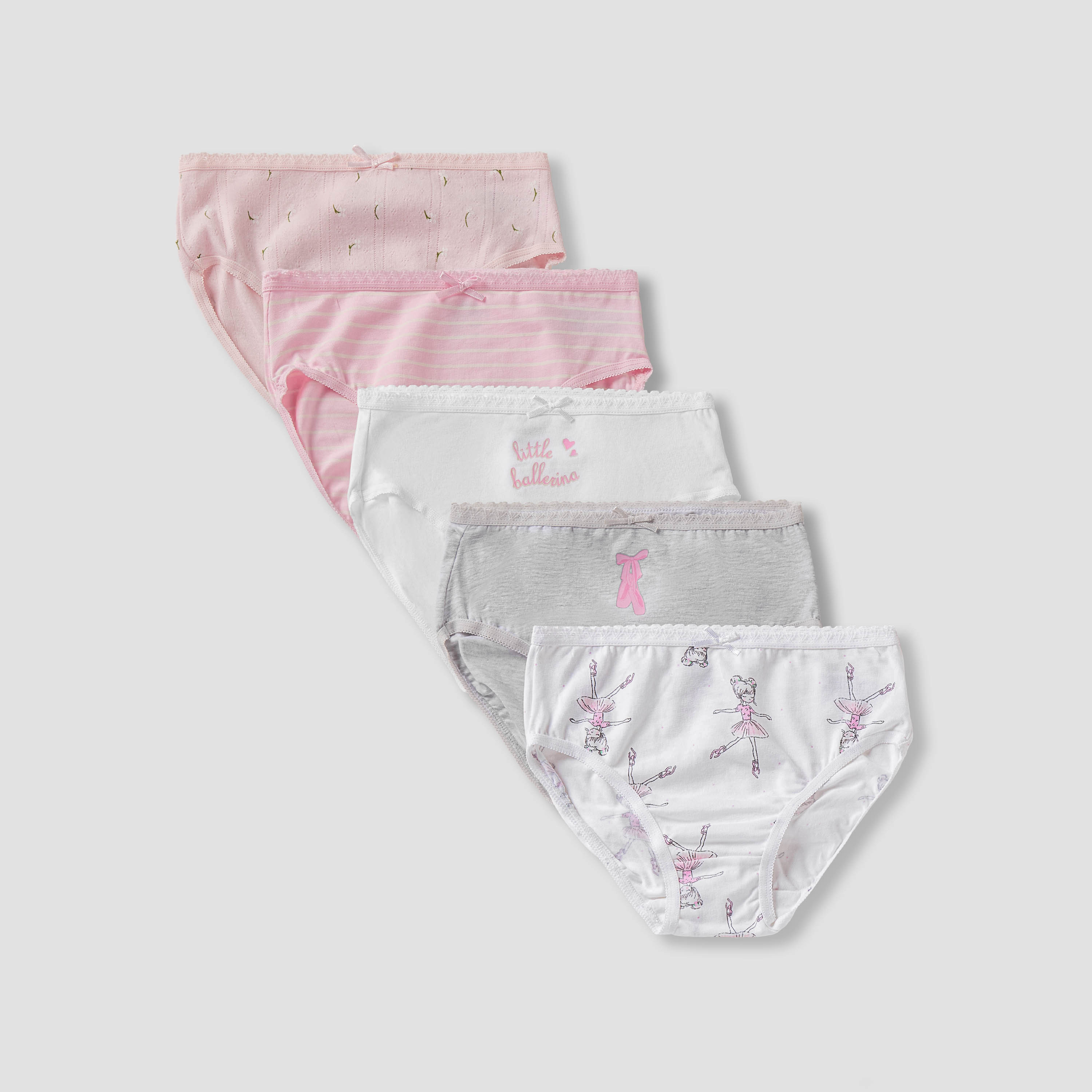 Pack of 5 Juniors Cotton Briefs with Print-baby-girls-clothing-innerwear-image-1