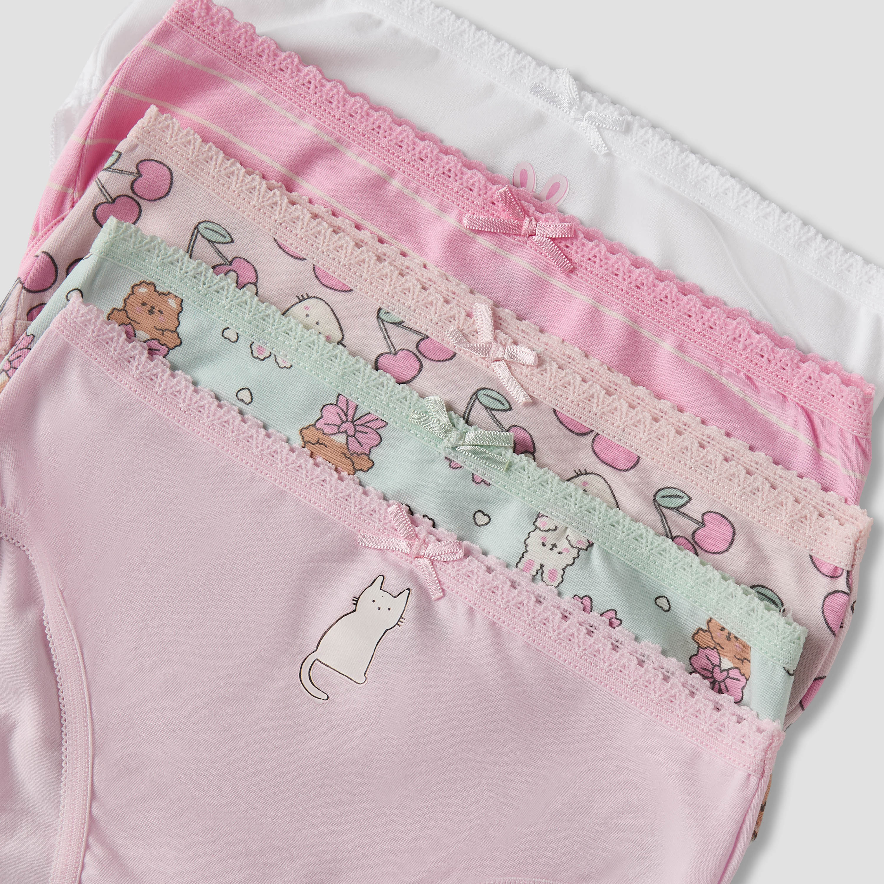 Pack of 5 Juniors Cotton Briefs with Print-baby-girls-clothing-innerwear-image-7