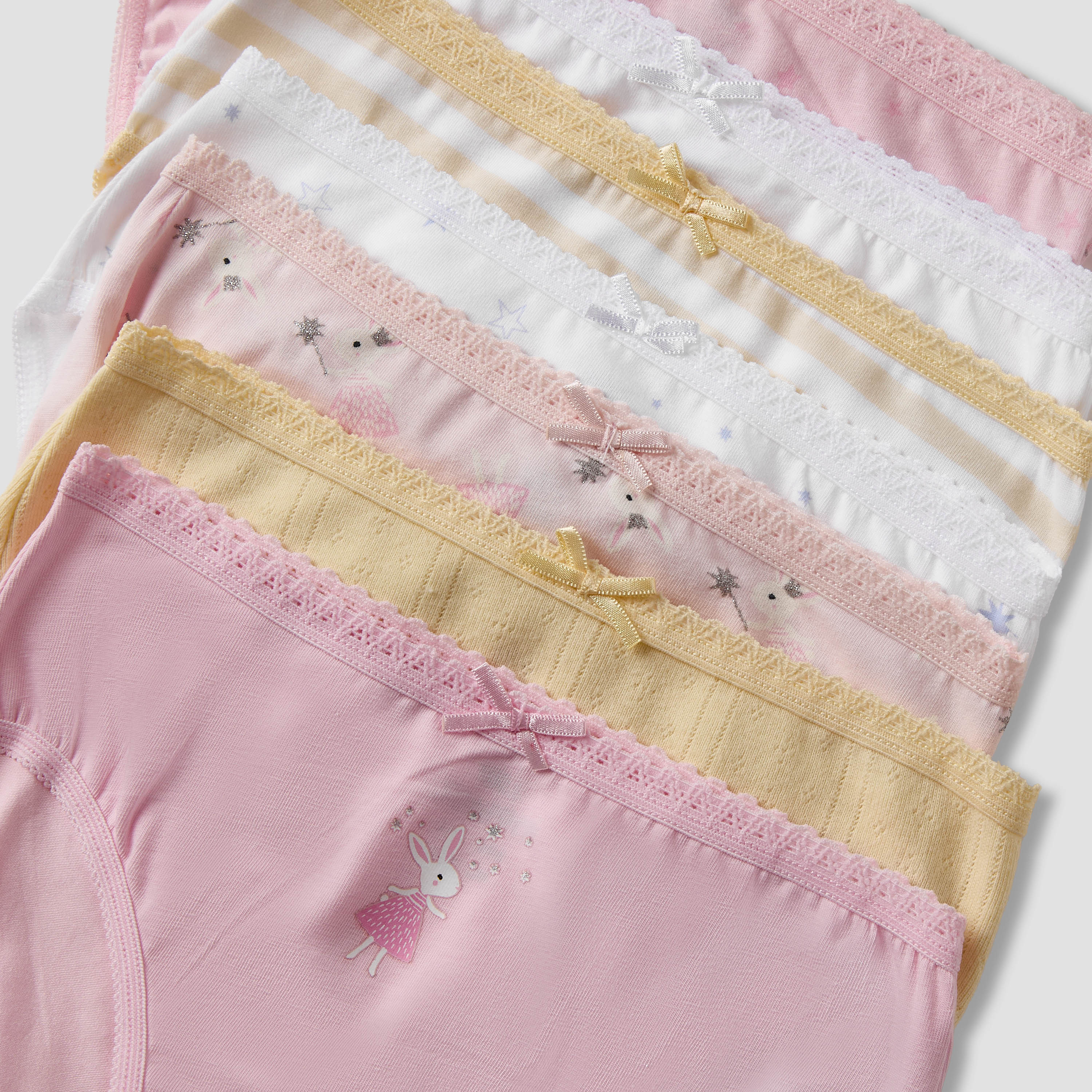 Pack of 7 Juniors Cotton Briefs with Print-baby-girls-clothing-innerwear-image-9