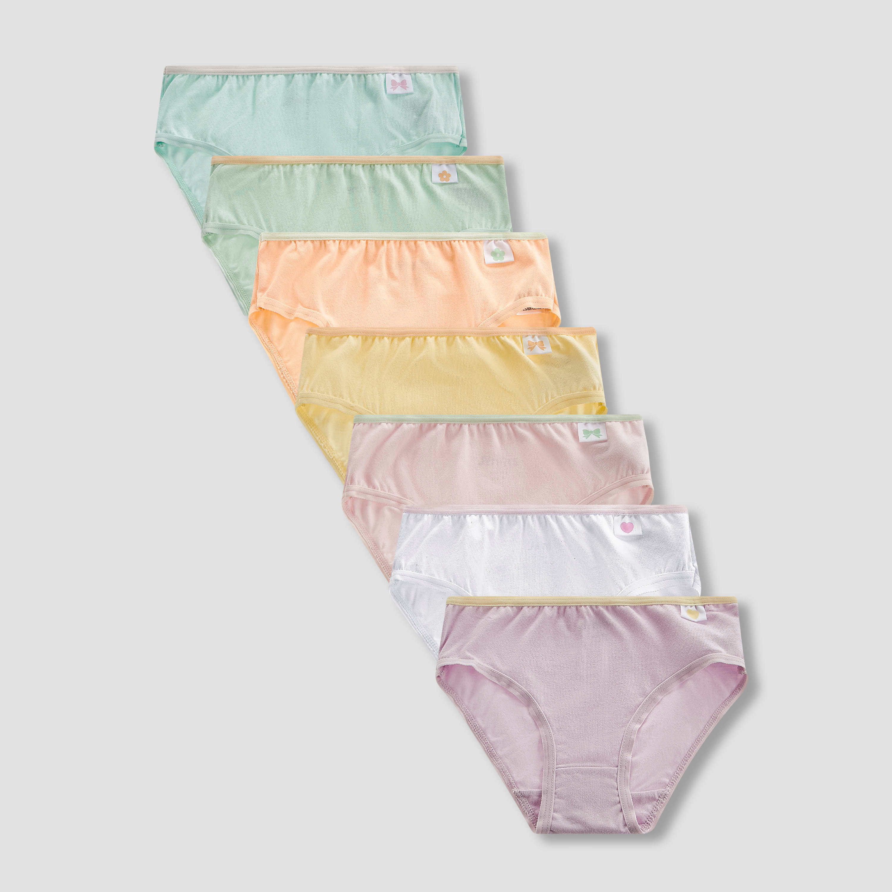 Pack of 7 Juniors Cotton Briefs with Elasticated Waistband-baby-girls-clothing-innerwear-image-1