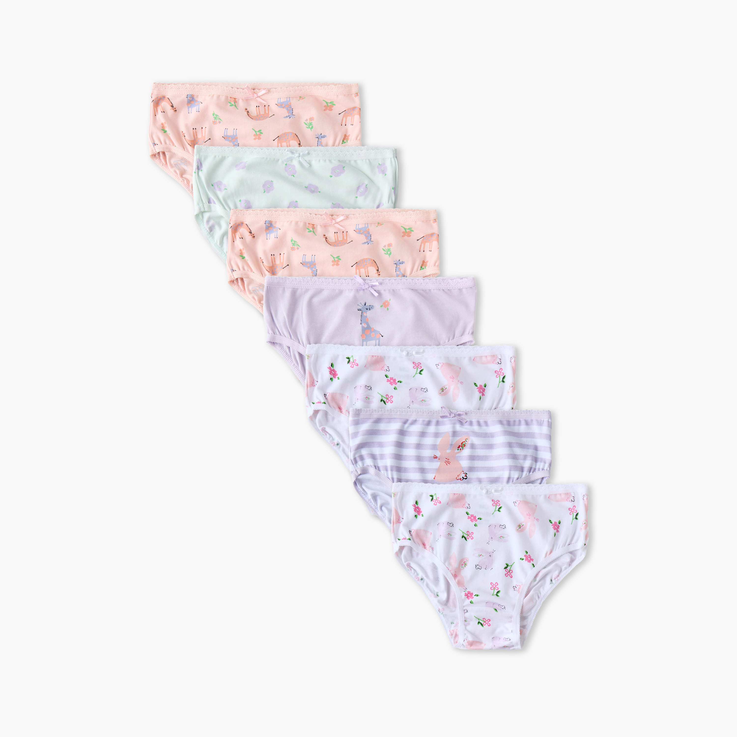 Pack of 7 Juniors Cotton Briefs with Safari Print-girls-clothing-innerwear-panties-image-1