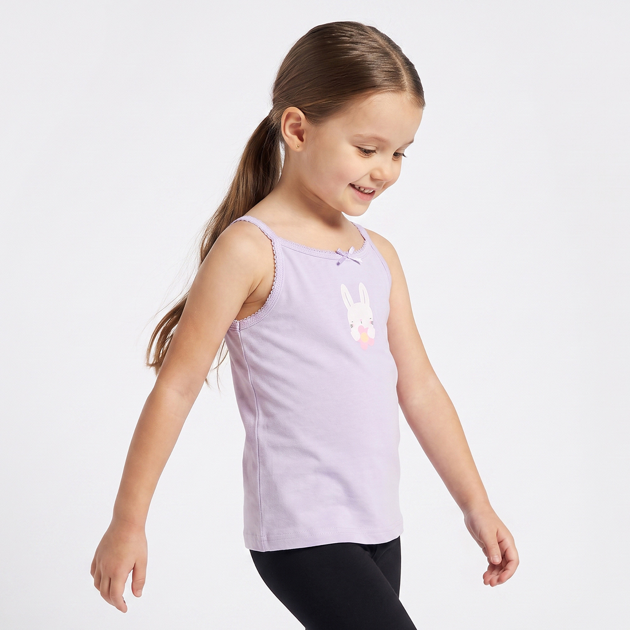 Pack of 3 Juniors Cotton Round Neck Vests with Floral Print-girls-clothing-innerwear-vests-image-2