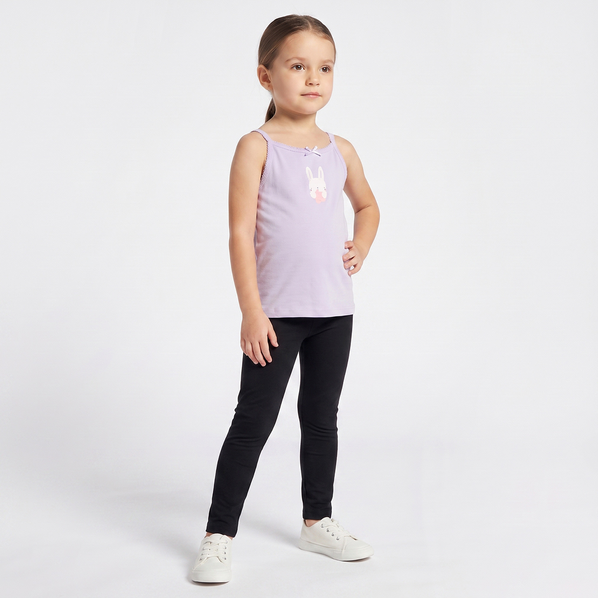 Pack of 3 Juniors Cotton Round Neck Vests with Floral Print-girls-clothing-innerwear-vests-image-5