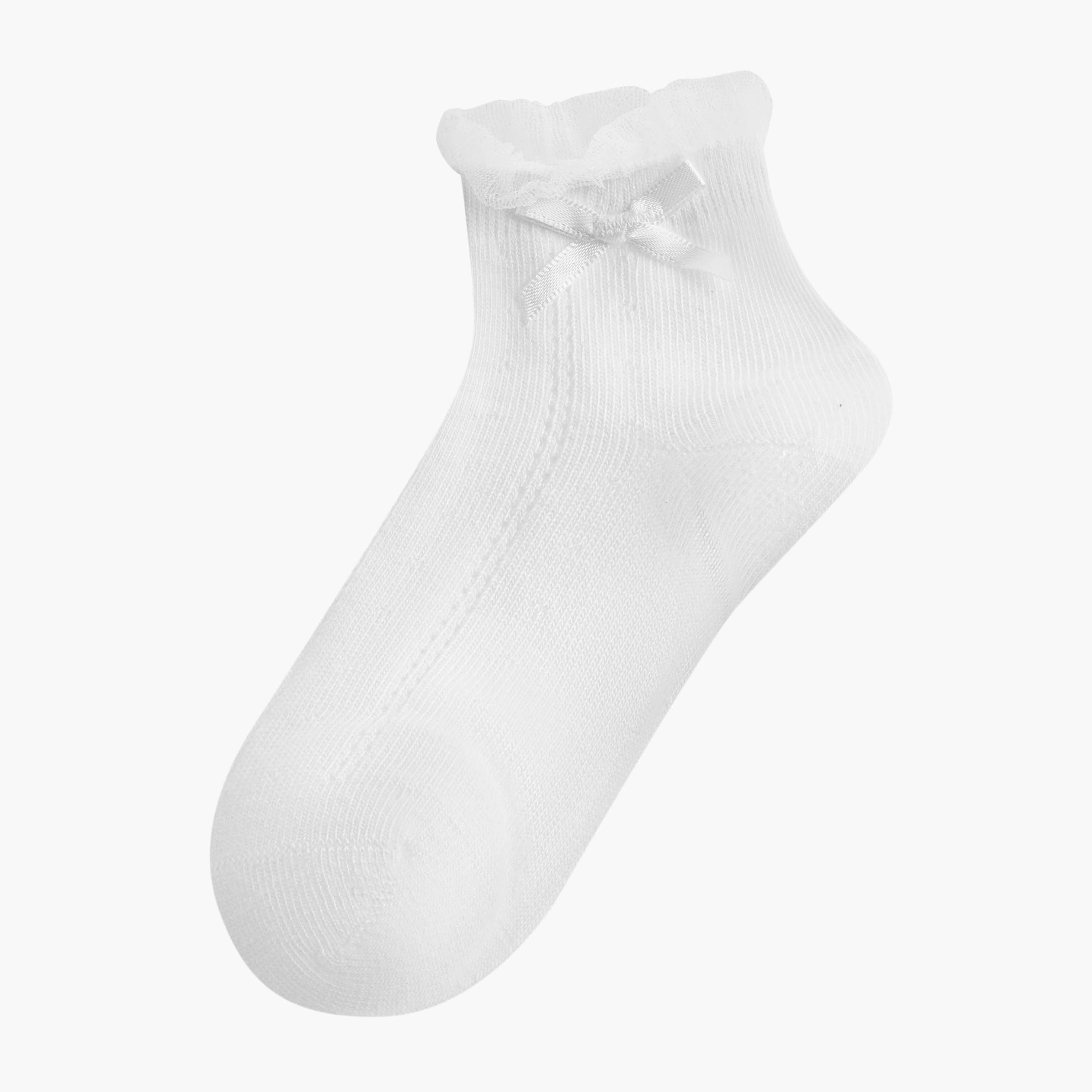 Pack of 3 Juniors Baby Girls Socks Ankle Length with Bow Detail-girls-accessories-socks-image-2