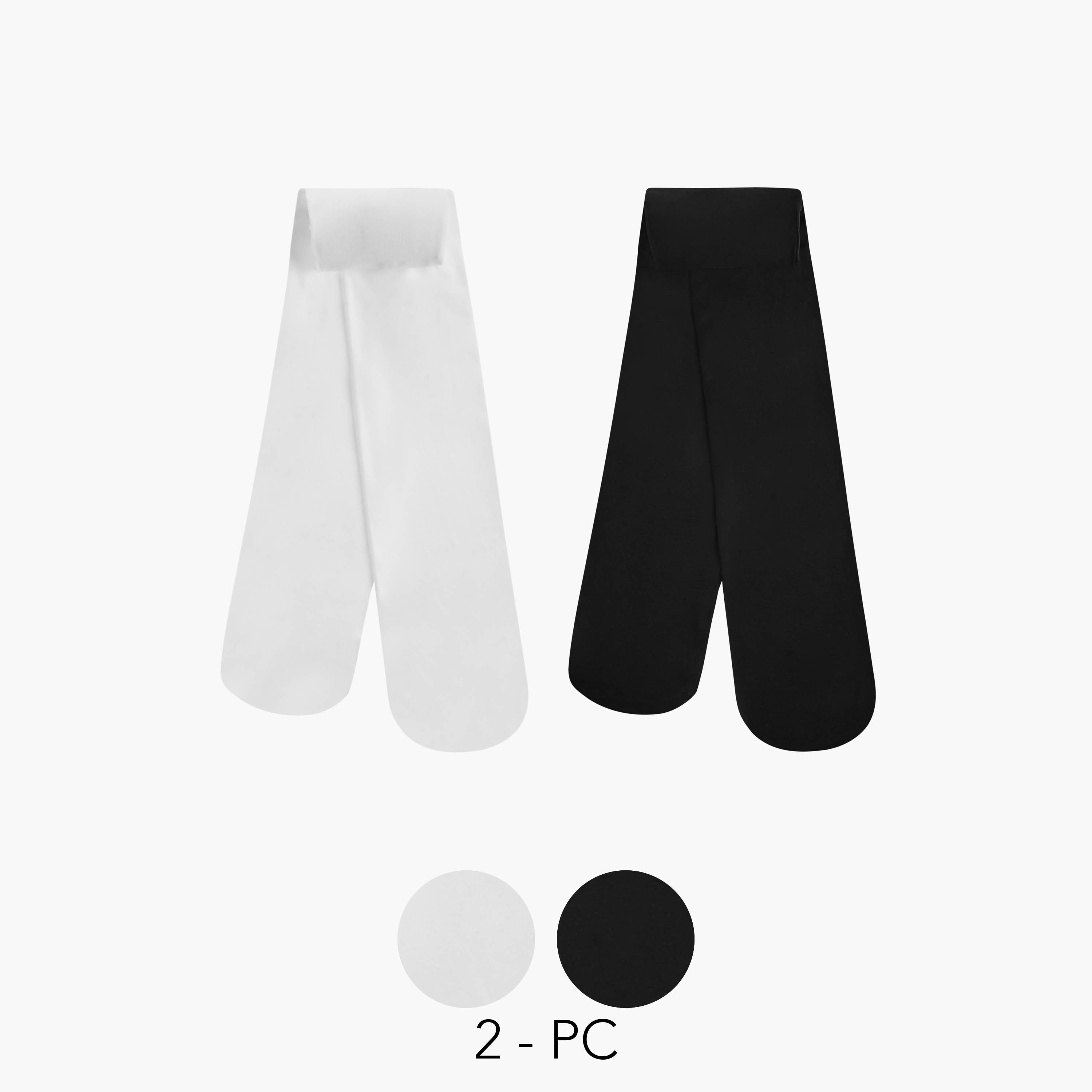 Pack of 2 Juniors Girls Tights with Elasticated Waist-baby-girls-clothing-innerwear-image-2