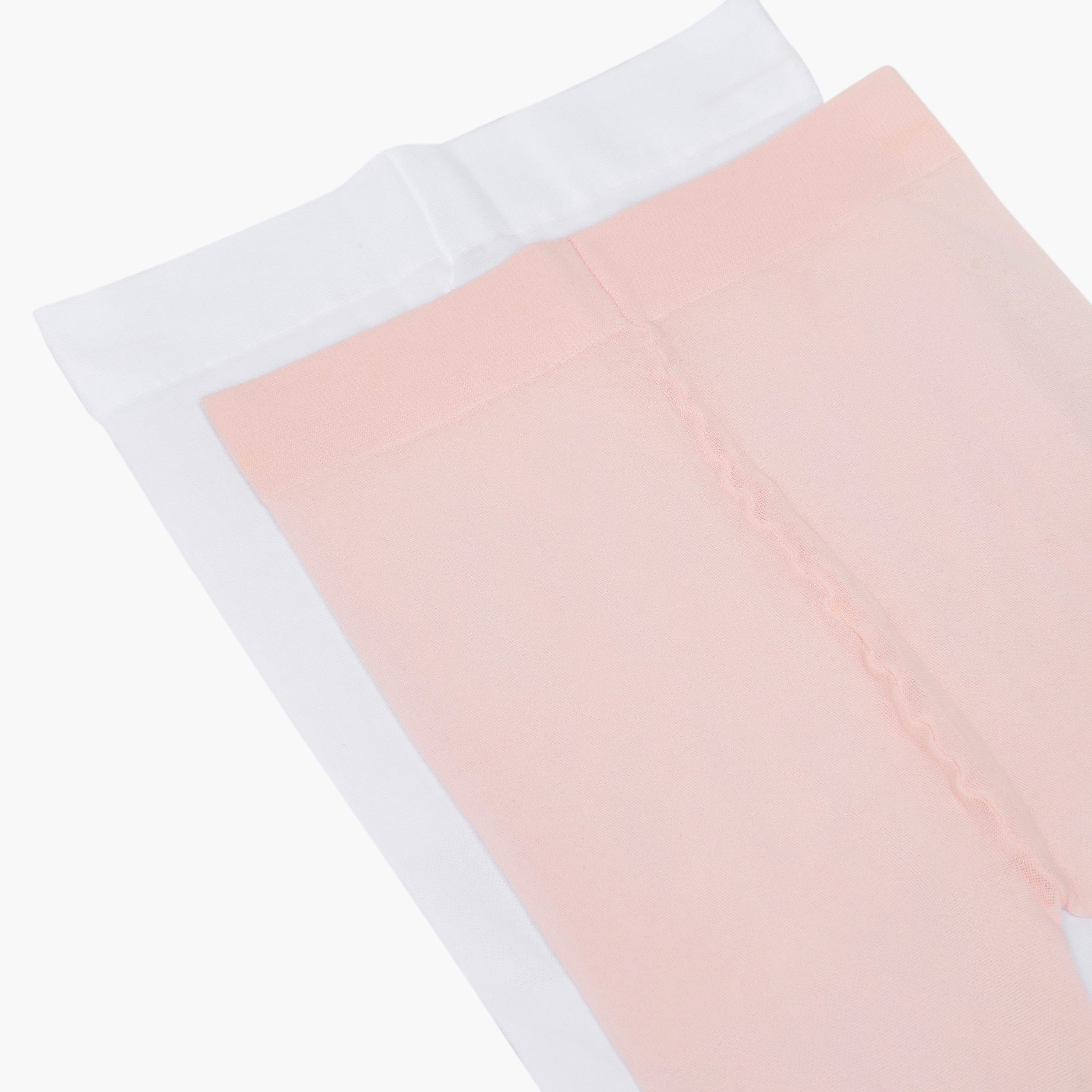 Pack of 2 Juniors Tights with Elasticated Waistband-baby-girls-accessories-socks-image-4