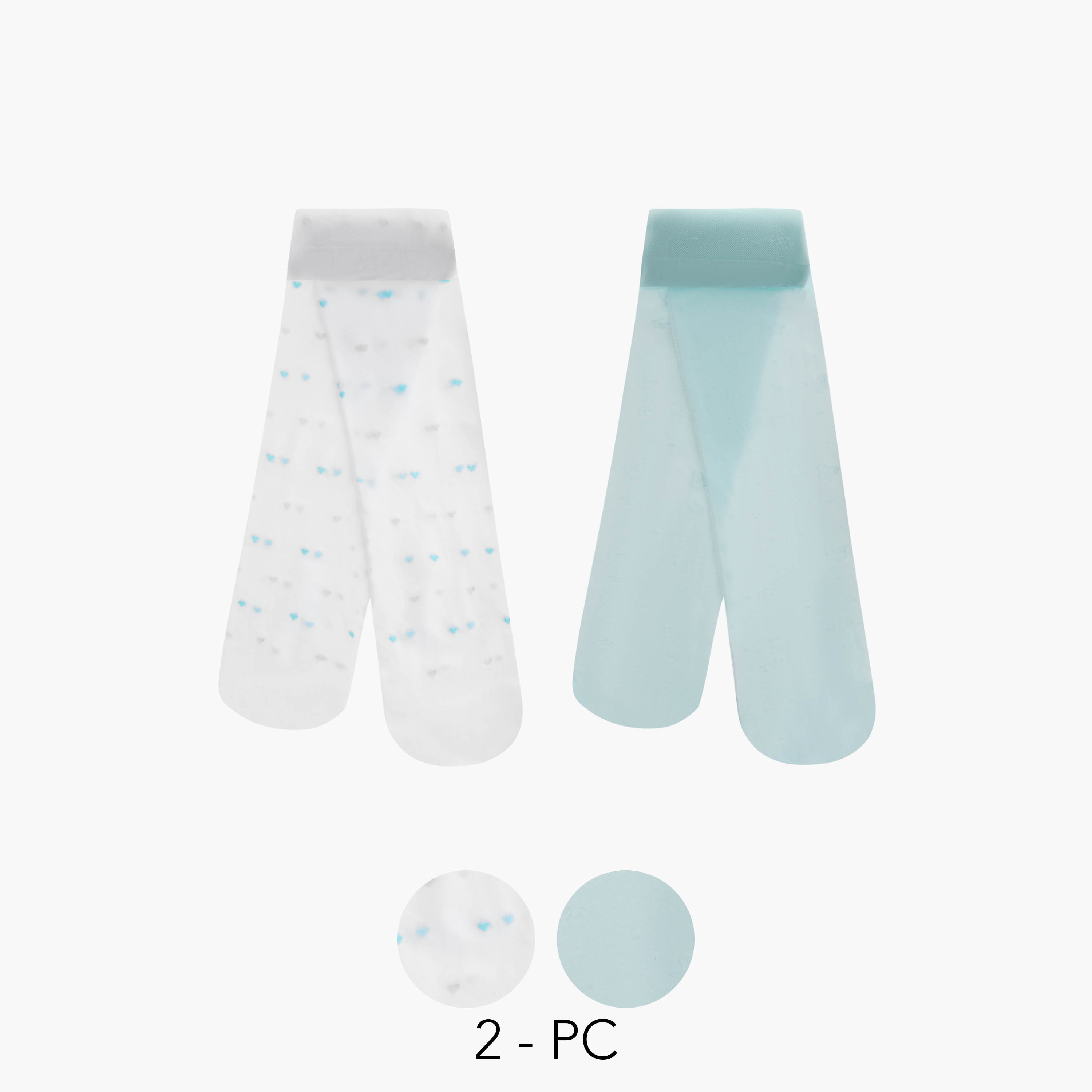 Pack of 2 Juniors Girls Tights with Elasticated Waistband-girls-accessories-socks-image-2