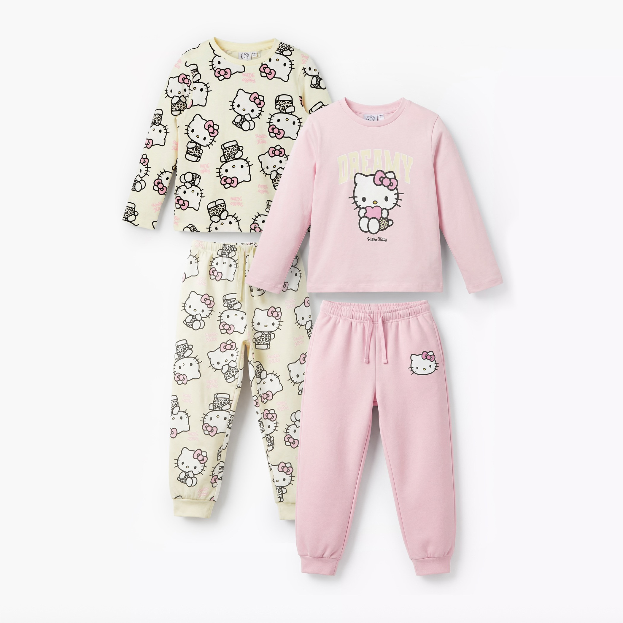 Sanrio Cotton Crew Neck Long Sleeves Pyjama Set with Hello Kitty Print-baby-girls-clothing-nightwear-pyjamasets-image-1