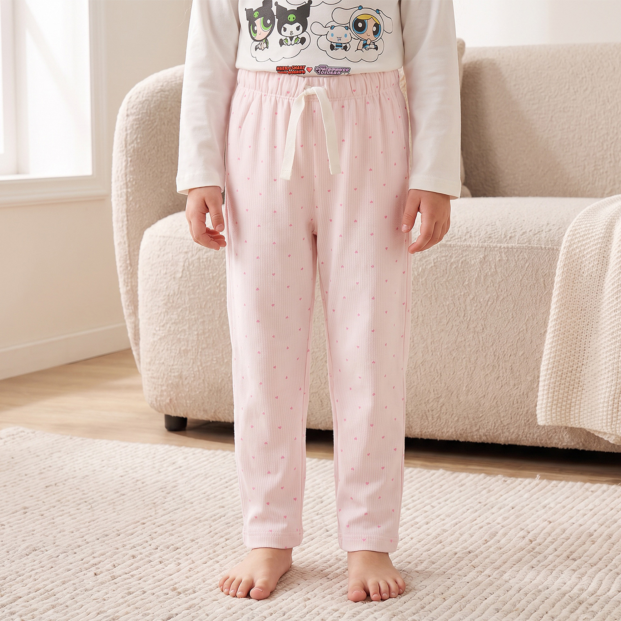 طقم بيجاما قطن بأكمام طويلة ورقبة ضيقة وطبعات من سانريو-girls-clothing-nightwear-image-3