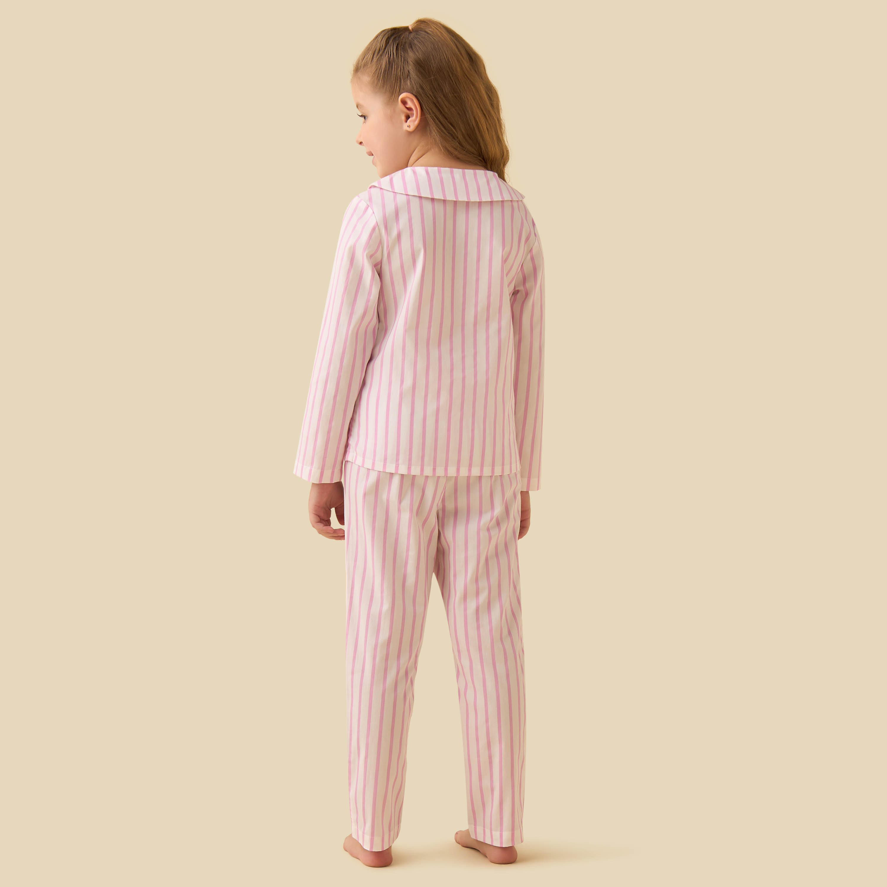 Cotton Peter Pan Collar Long Sleeves Pyjama Set with Barbie Embroidery-baby-girls-clothing-nightwear-pyjamasets-image-4