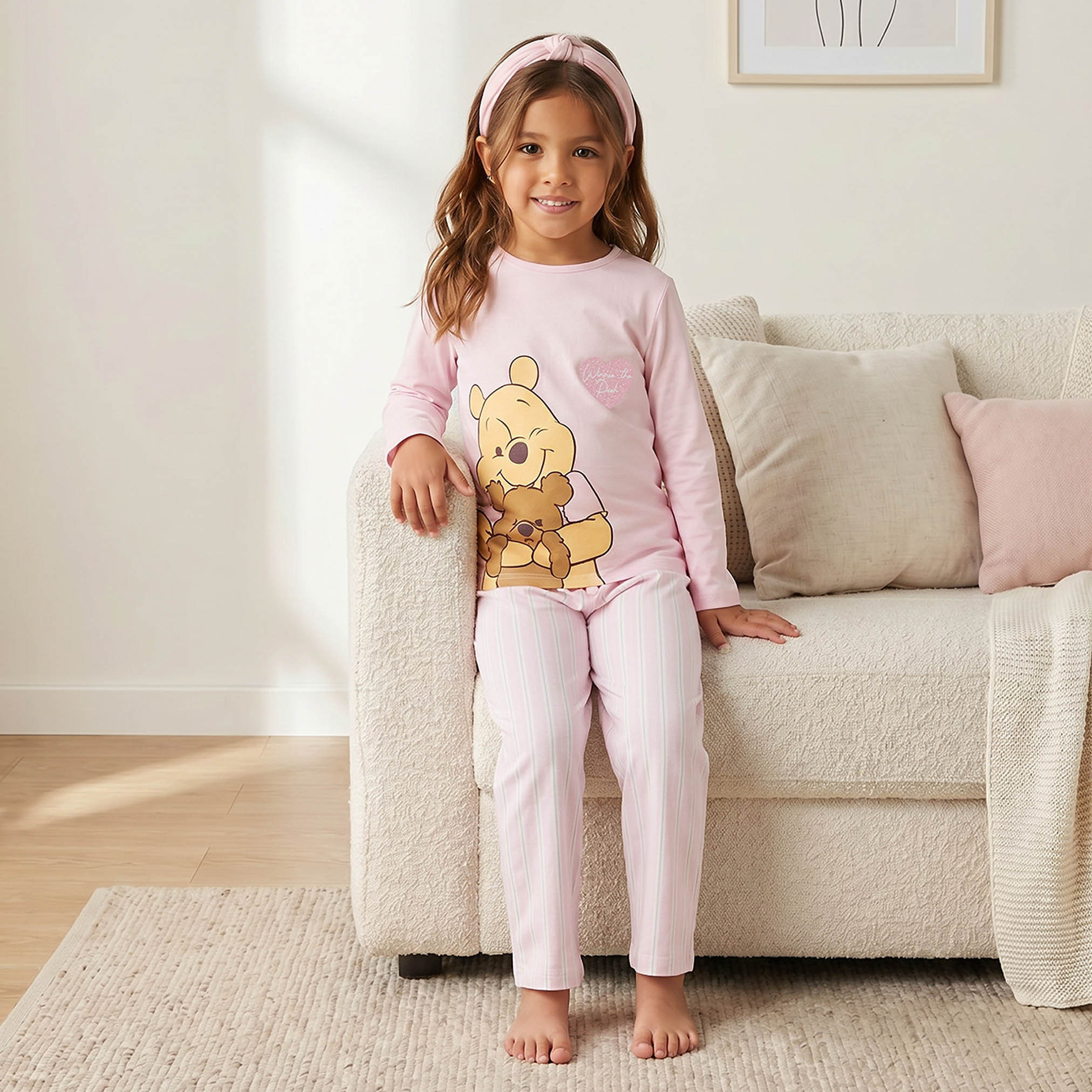 طقم بيجاما قطن بياقة ضيقة وأكمام طويلة وطبعات من ديزني-baby-girls-clothing-nightwear-pyjamasets-image-2