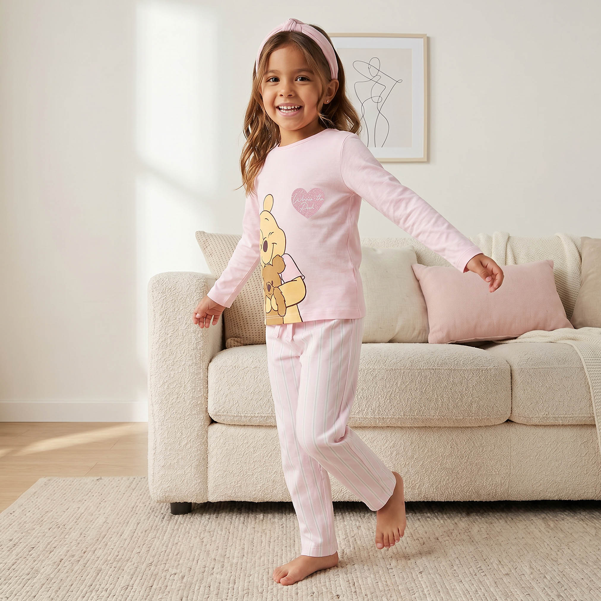 طقم بيجاما قطن بياقة ضيقة وأكمام طويلة وطبعات من ديزني-baby-girls-clothing-nightwear-pyjamasets-image-1