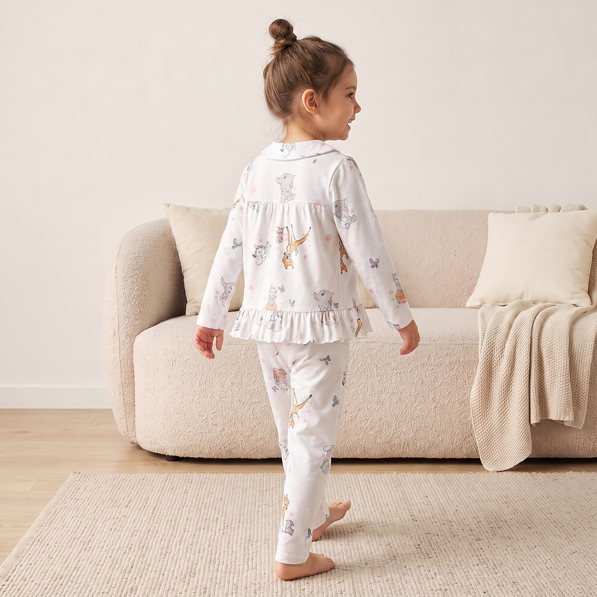 Disney Cotton Peter Pan Collar Long Sleeves Pyjama Set with Dumbo Print-girls-clothing-nightwear-image-4