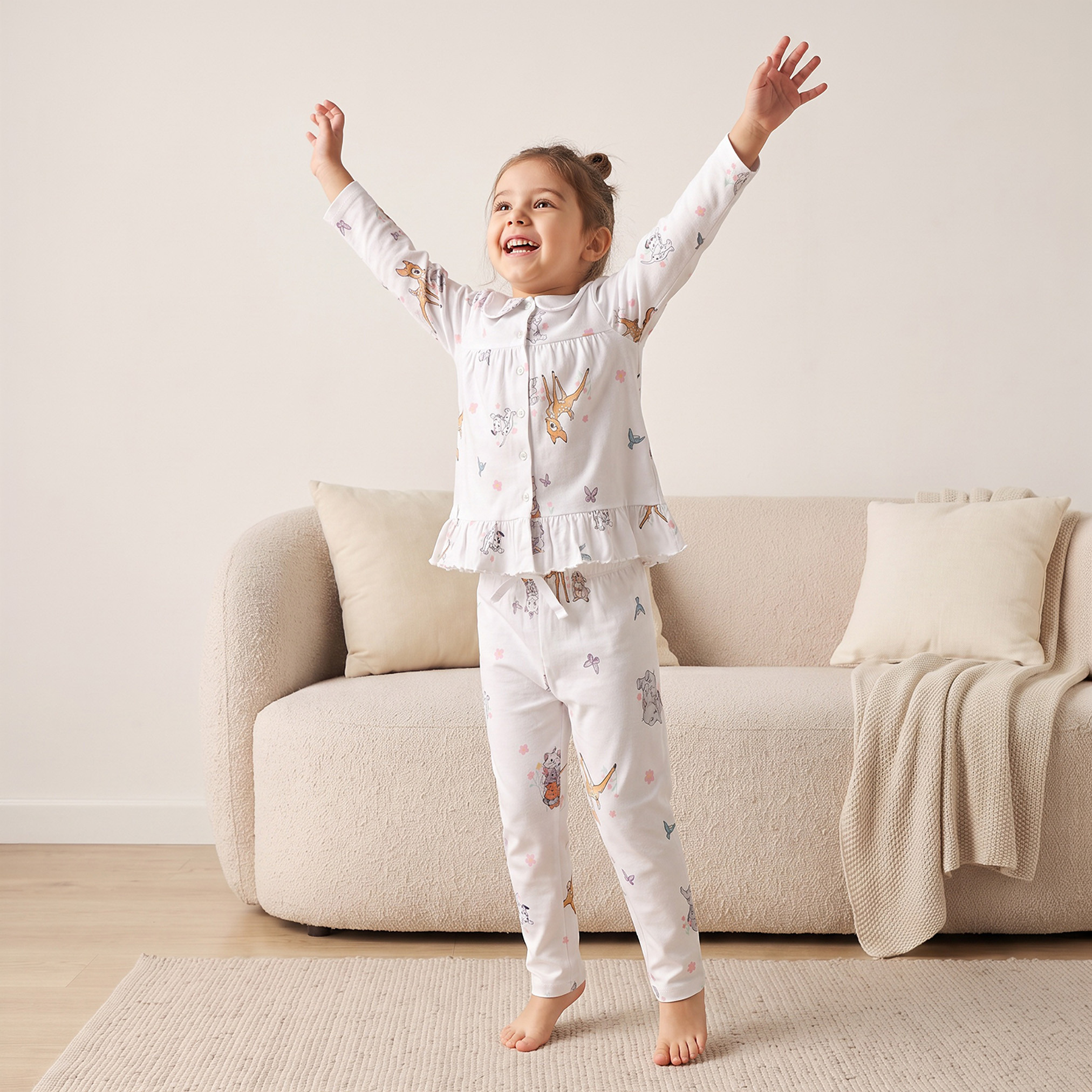 Disney Cotton Peter Pan Collar Long Sleeves Pyjama Set with Dumbo Print-girls-clothing-nightwear-image-7