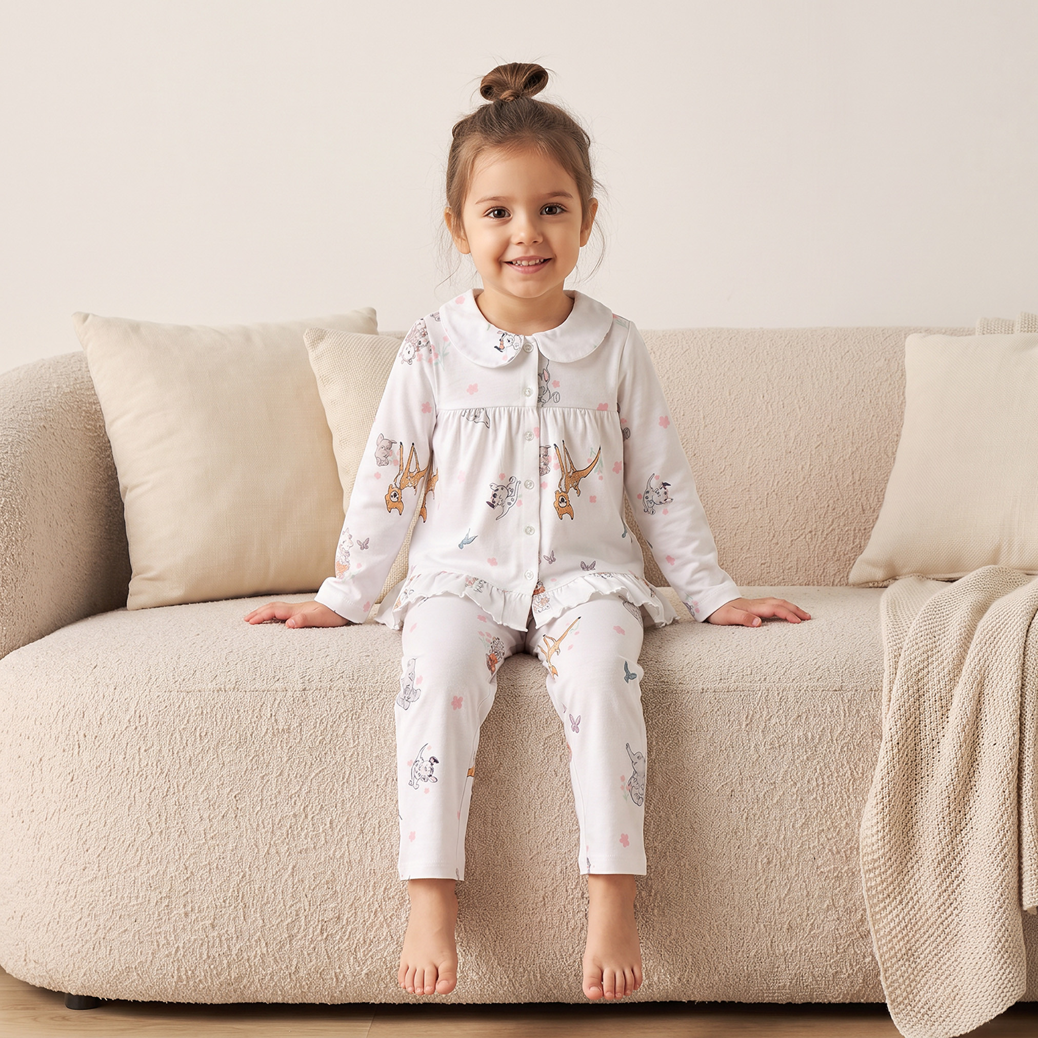 Disney Cotton Peter Pan Collar Long Sleeves Pyjama Set with Dumbo Print-girls-clothing-nightwear-image-8